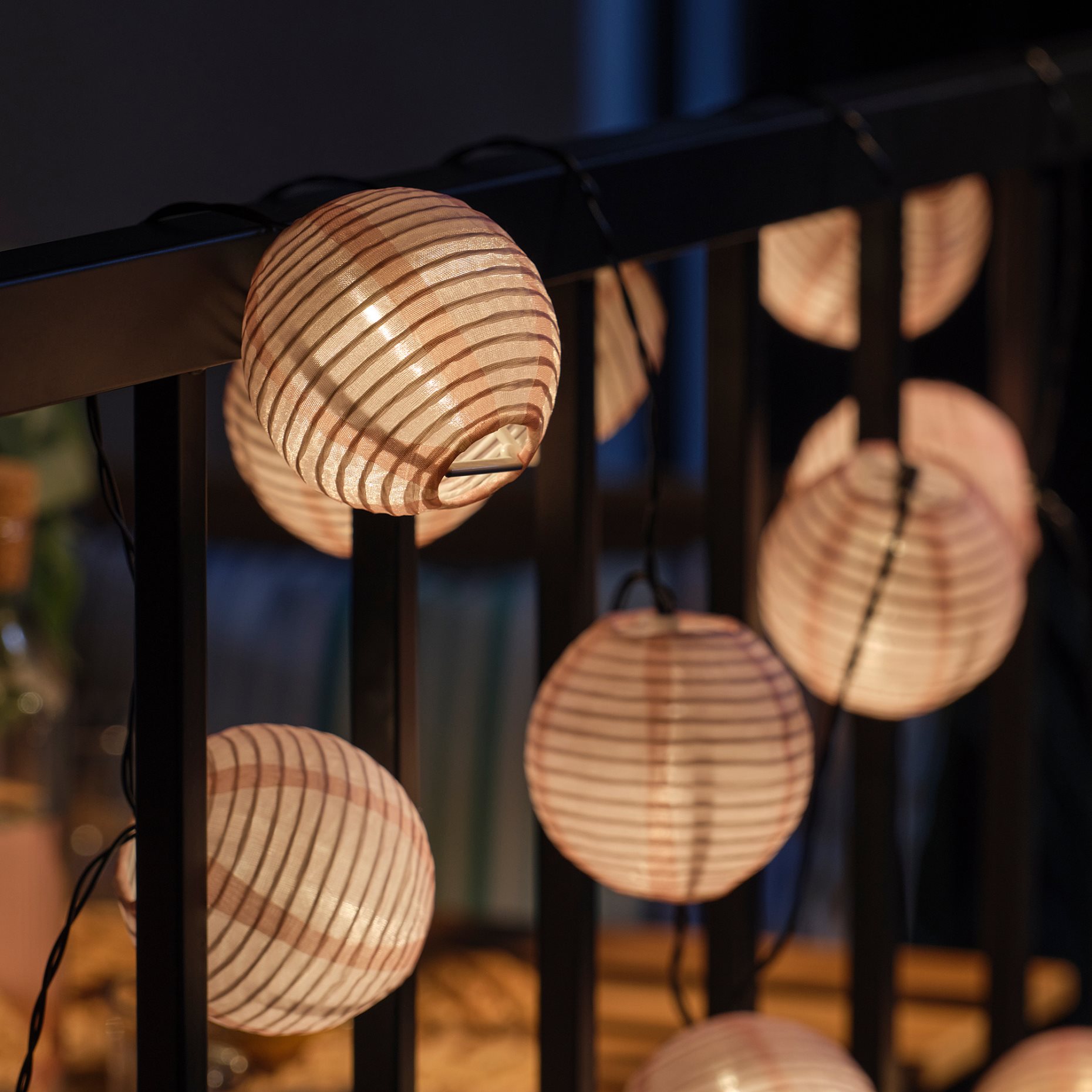 SOLVINDEN, γιρλάντα φωτισμού με ενσωματωμένο φωτισμό LED/12 λαμπτήρες, λειτουργία με μπαταρία, 806.154.86