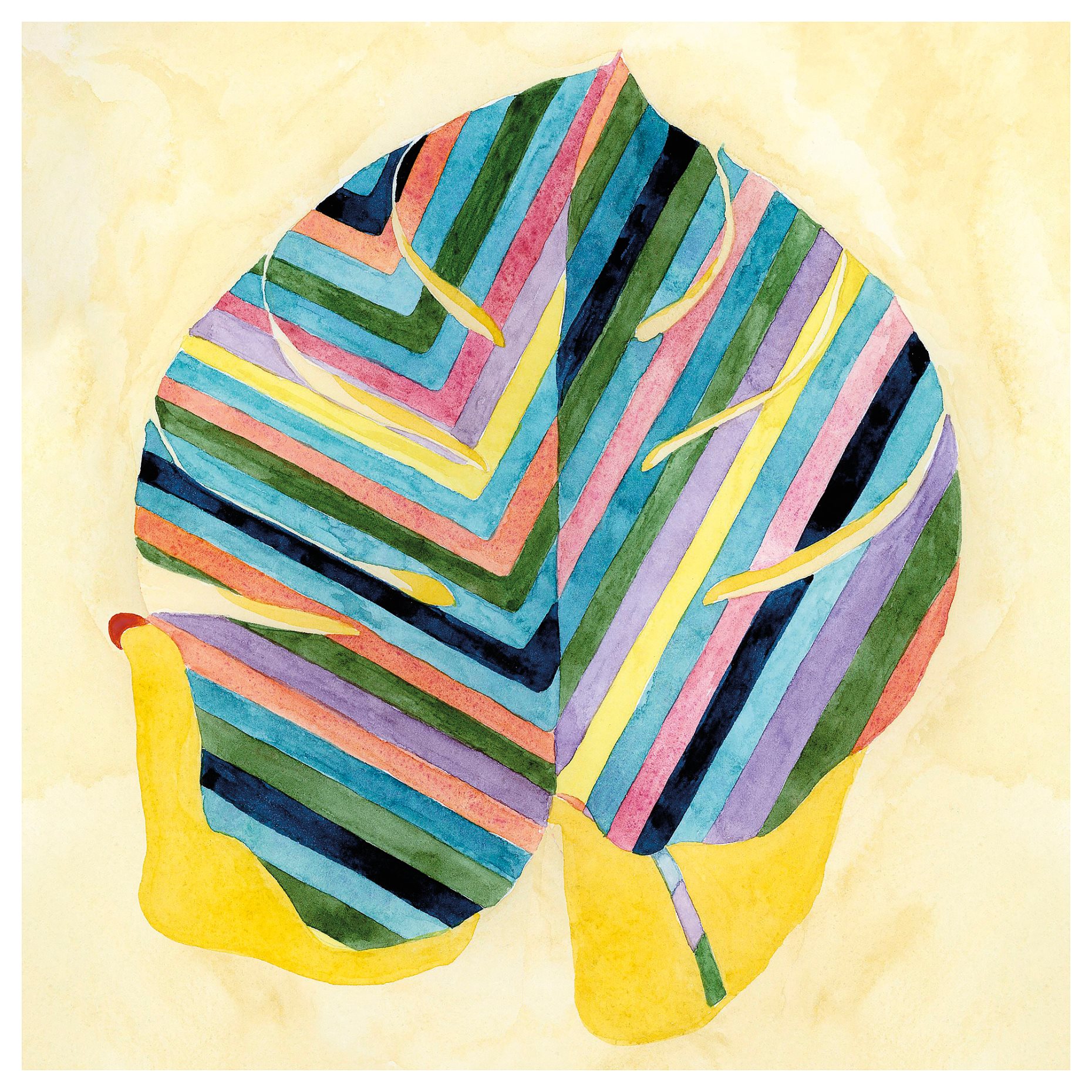 PJÄTTERYD, picture/striped leaf, 90x90 cm, 806.234.48