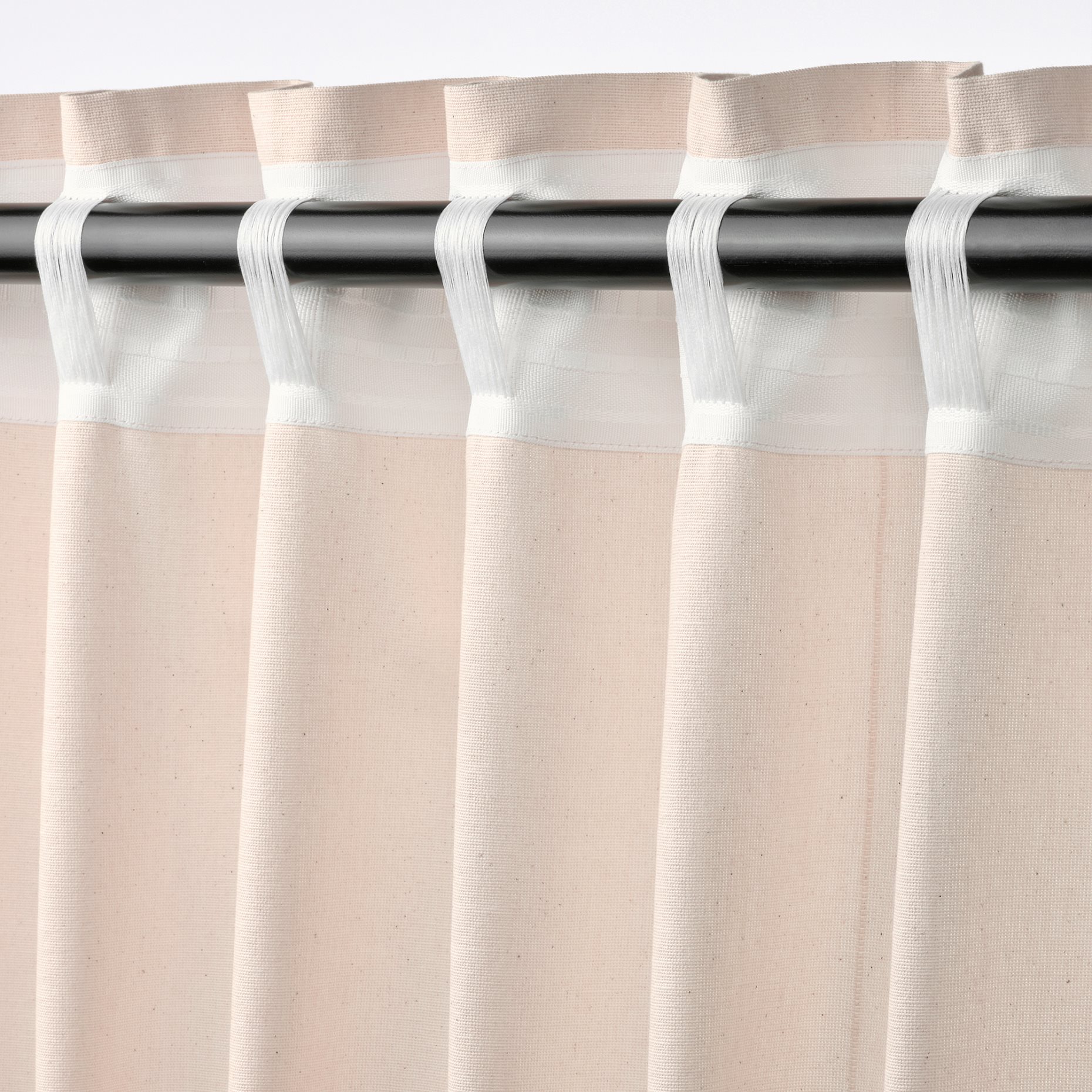LENDA, curtains with heading tape and tie-backs/1 pair, 140x165 cm, 806.331.07