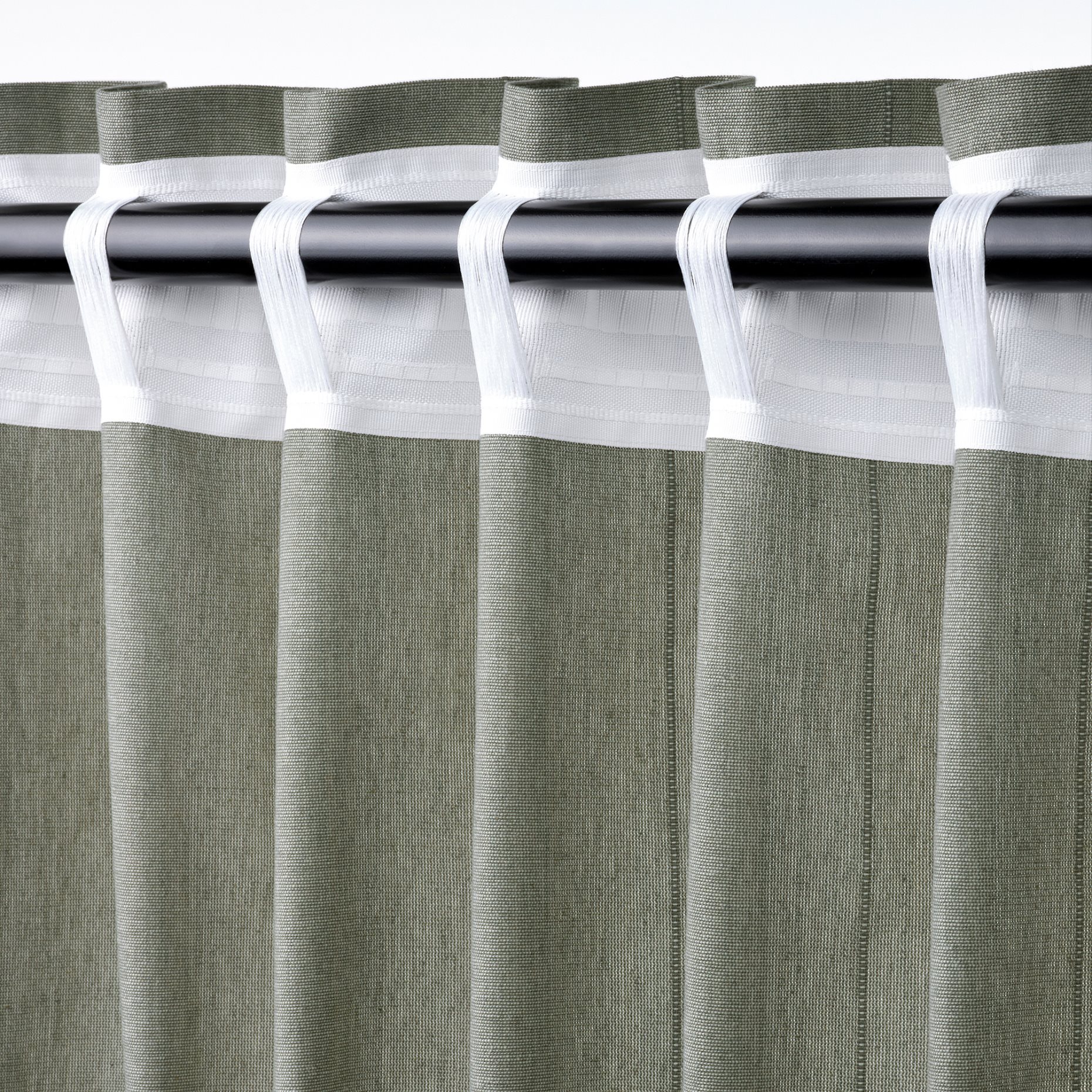 LENDA, curtains with heading tape and tie-backs/1 pair, 140x165 cm, 806.333.05