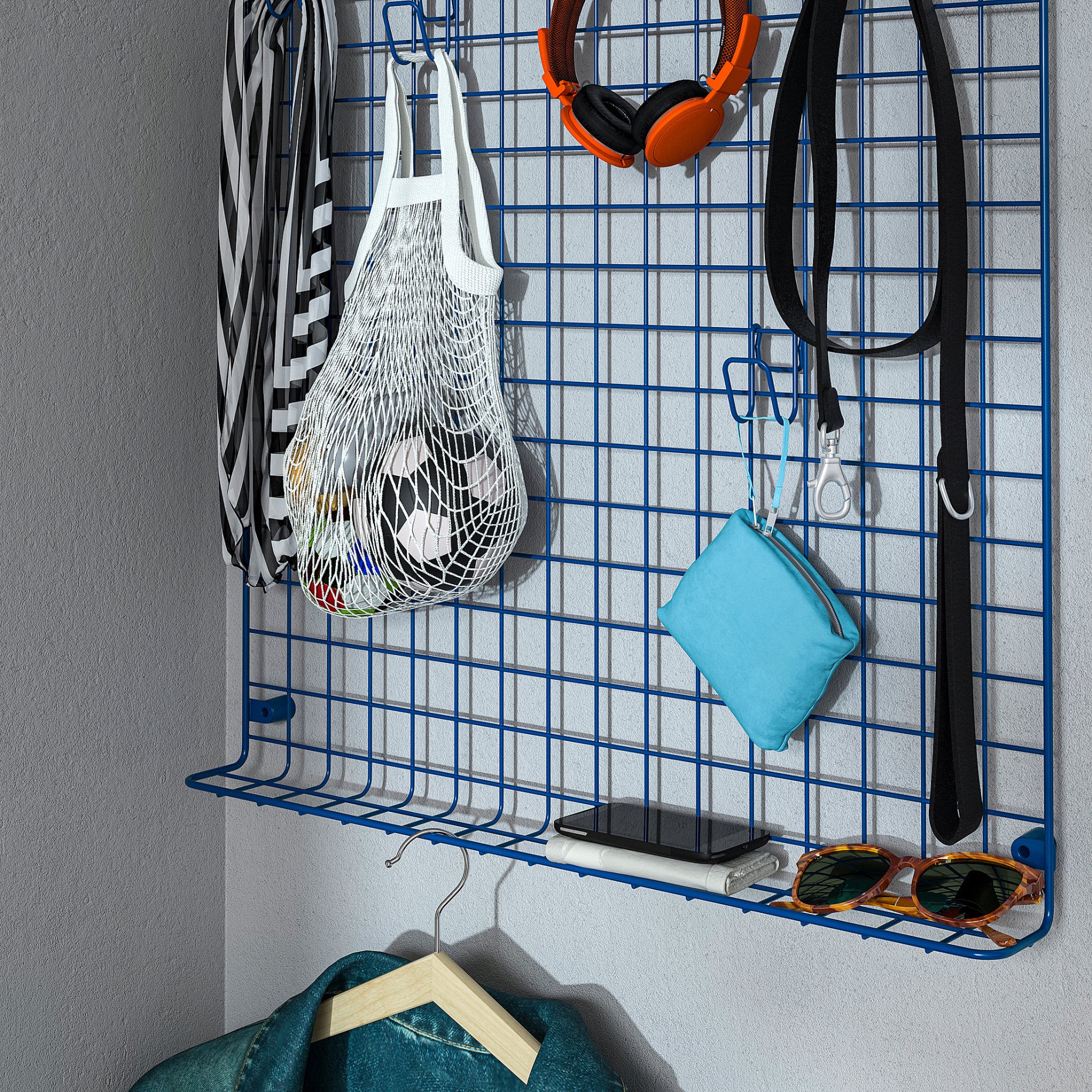 GREJIG, wall grid with rail, 58x59 cm, 806.334.90