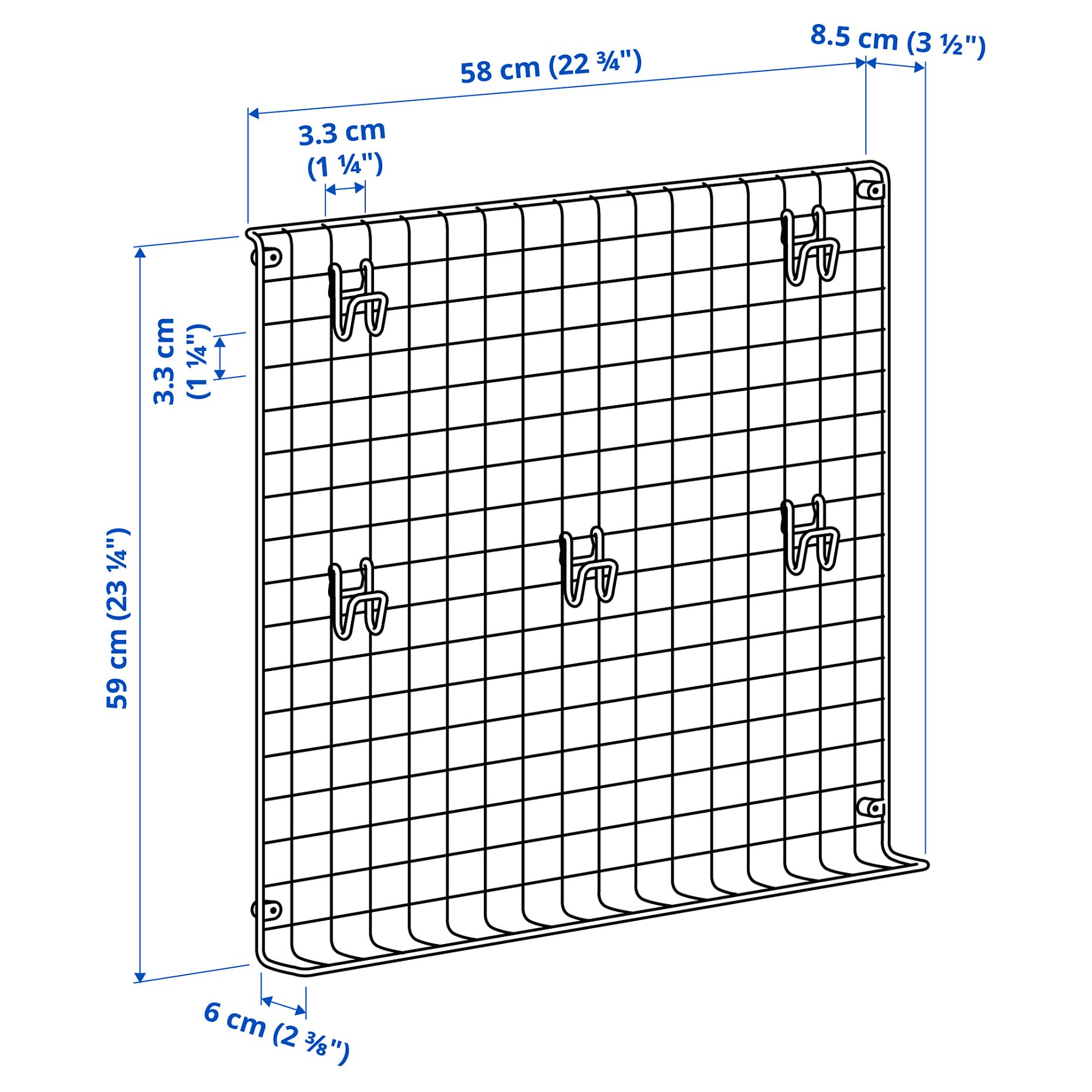GREJIG, wall grid with rail, 58x59 cm, 806.334.90