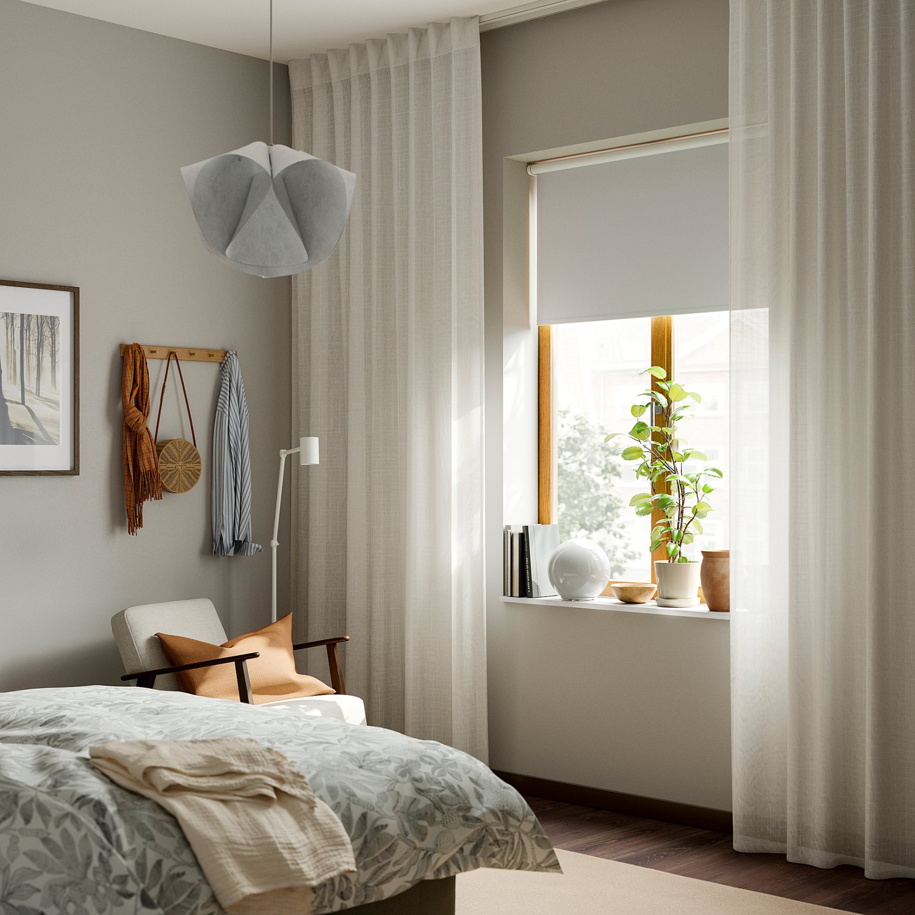 RITVA, curtains with tie-backs and heading tape/1 pair, 145x280 cm, 806.336.78