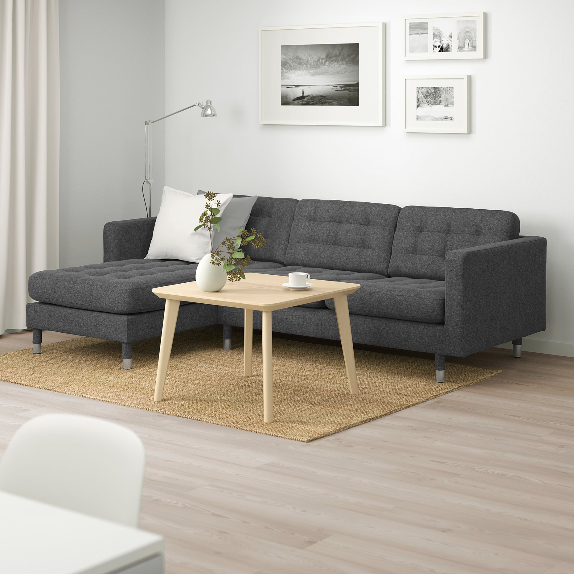 LANDSKRONA, 3-seat sofa with chaise longue, 892.726.67