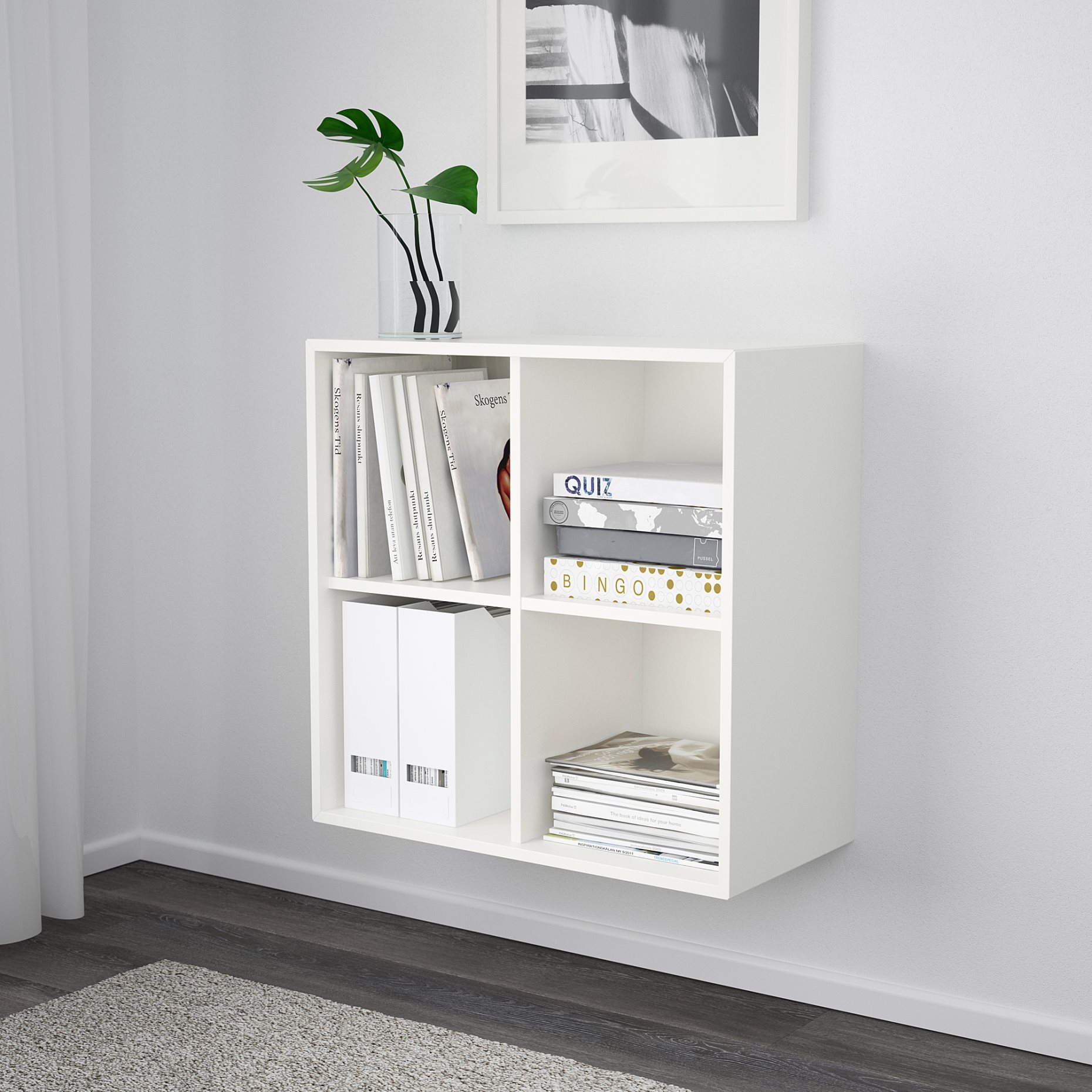 EKET, wall-mounted shelving unit with 4 compartments, 892.858.20
