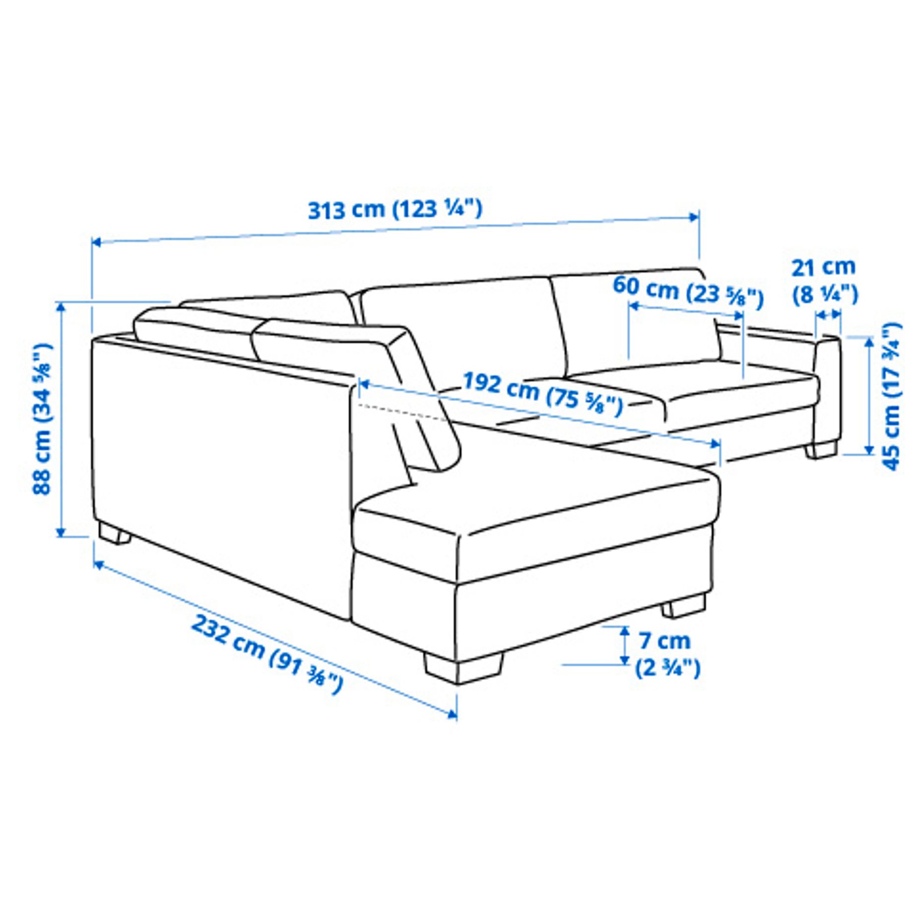 SÖRVALLEN, corner sofa 4-seat with open end/left, 893.147.71