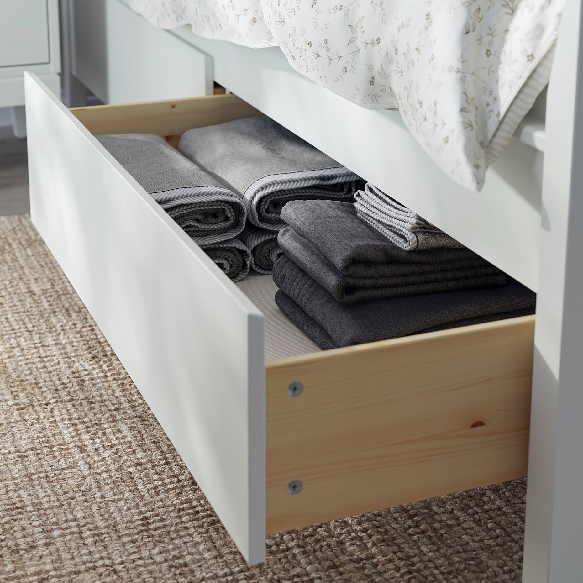 IDANÄS, bed frame with storage, 160x200 cm, 893.922.26