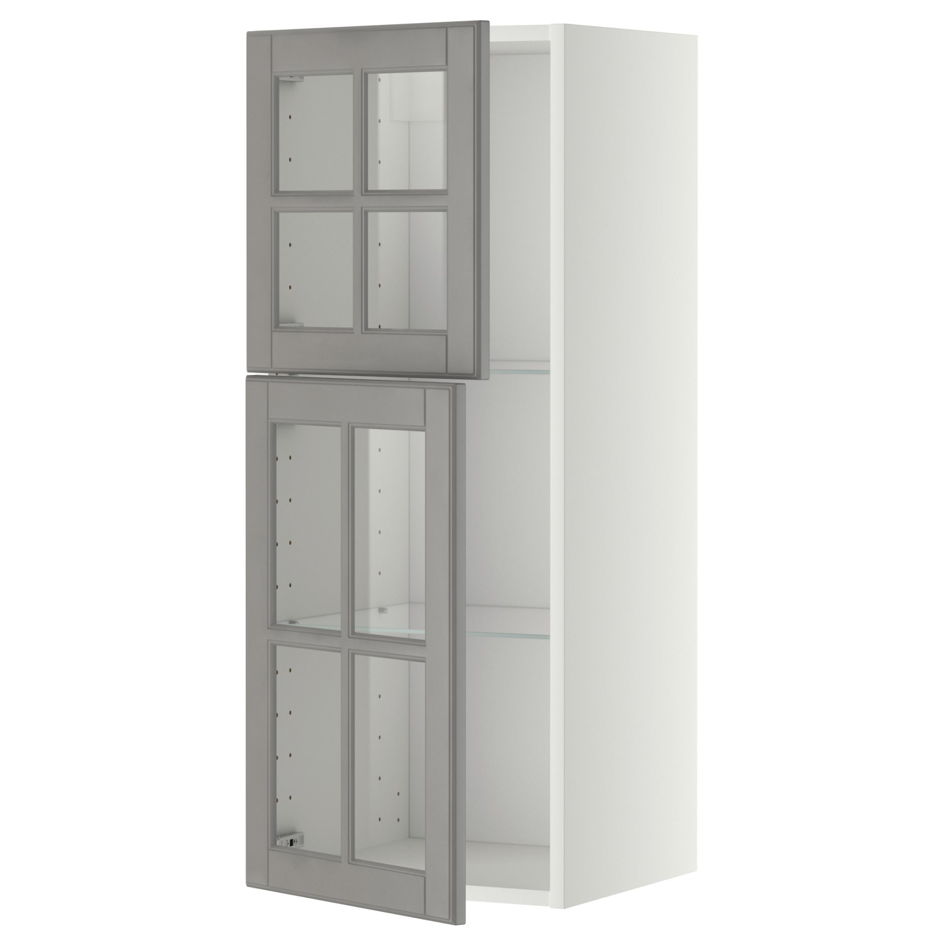 METOD, wall cabinet with shelves/2 glass doors, 40x100 cm, 893.949.61