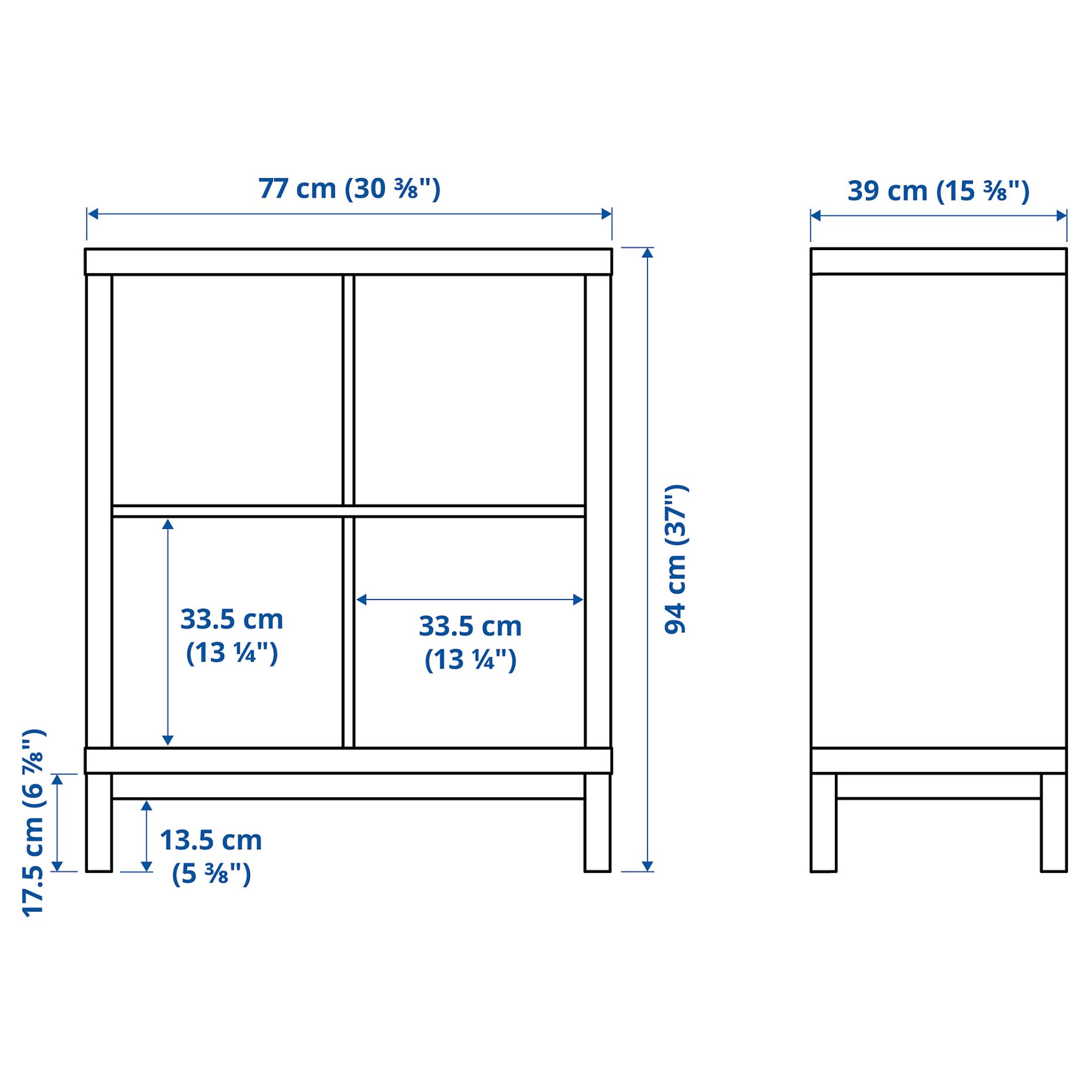 KALLAX, shelving unit with underframe/high-gloss, 77x94 cm, 894.426.22