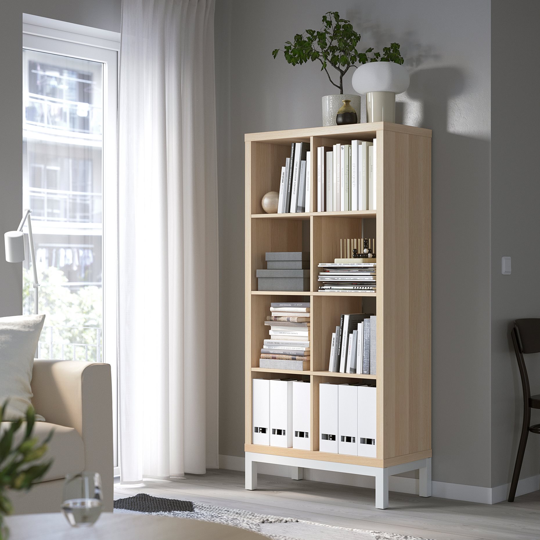KALLAX, shelving unit with underframe, 77x164 cm, 894.426.55