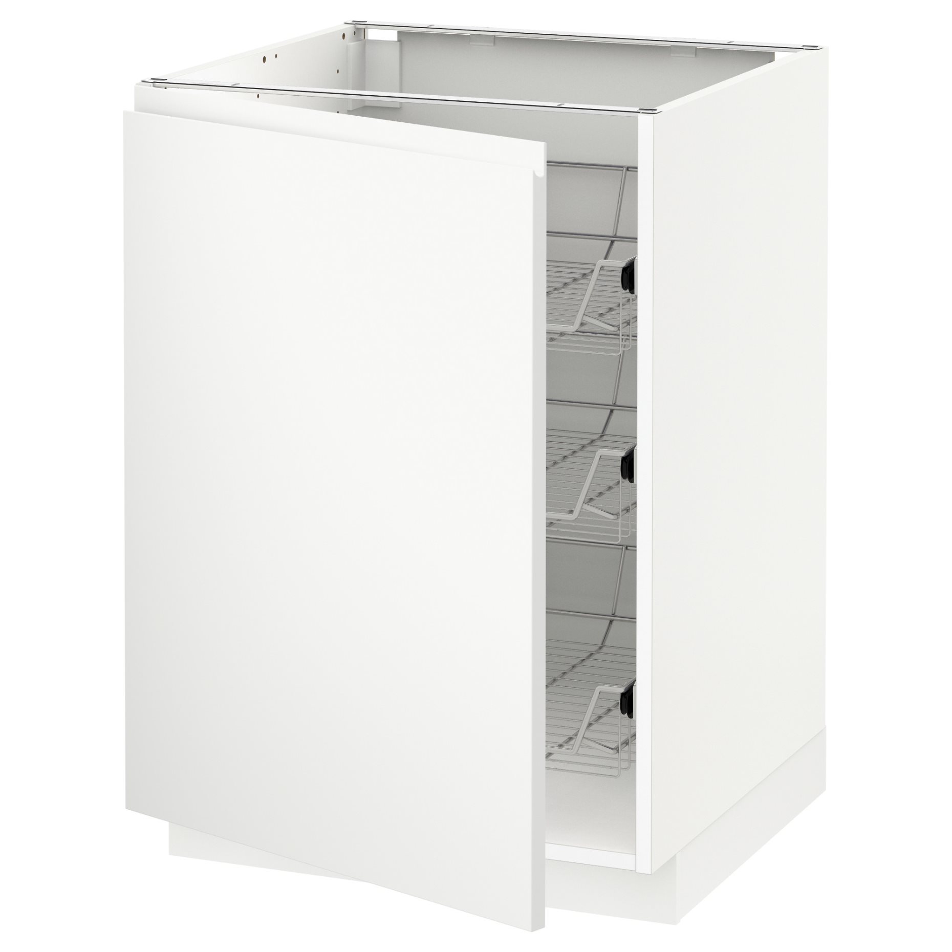 METOD, base cabinet with wire baskets, 60x60 cm, 894.574.54