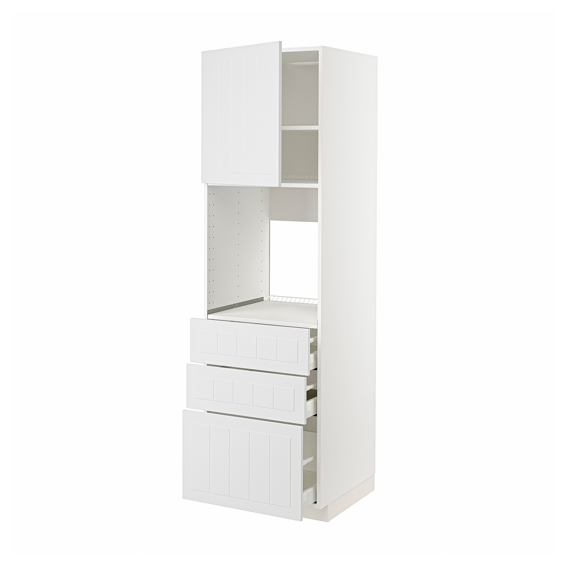 METOD/MAXIMERA, high cabinet for oven with door/3 drawers, 60x60x200 cm, 894.629.50