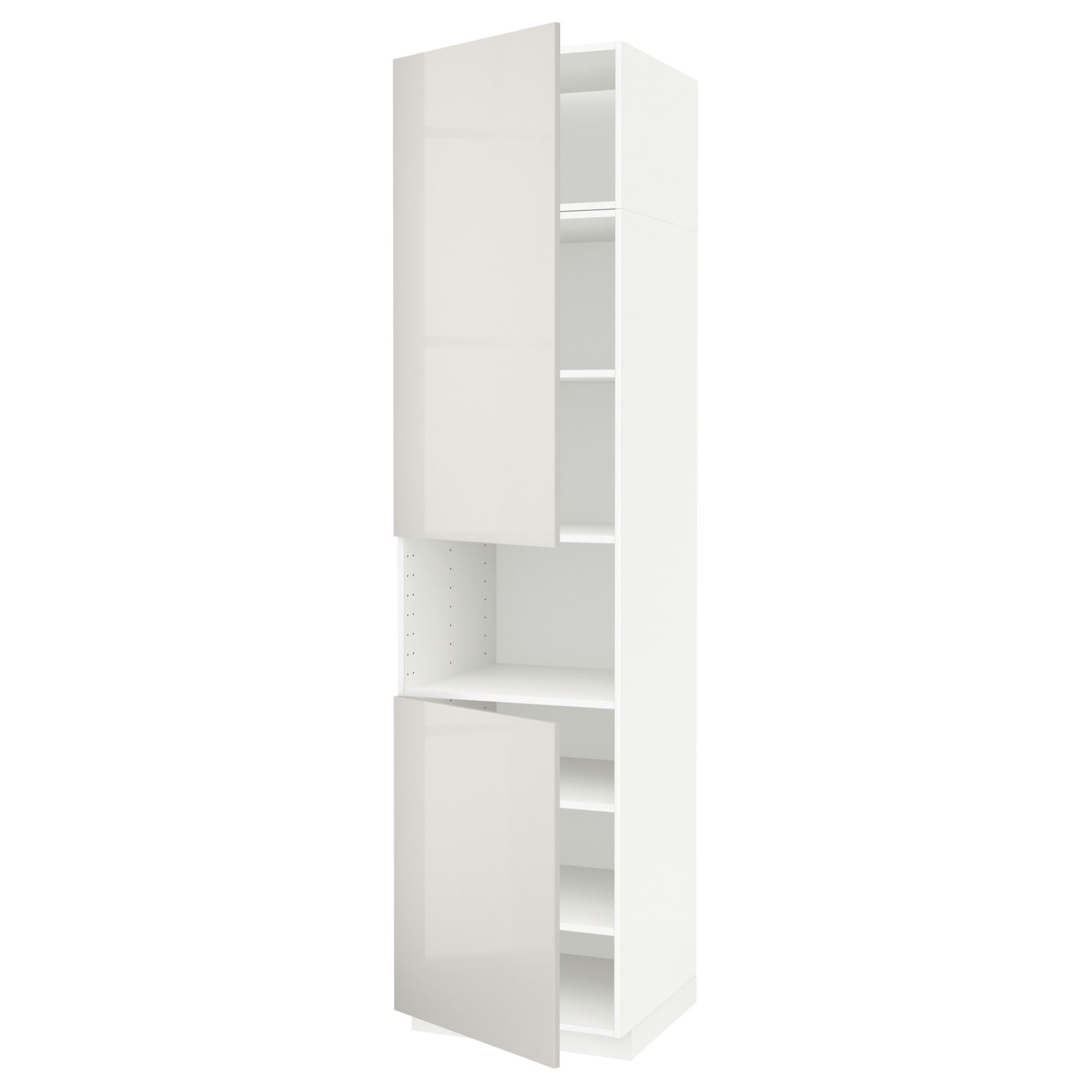 METOD, high cabinet for microwave with 2 doors/shelves, 60x60x240 cm, 894.638.03