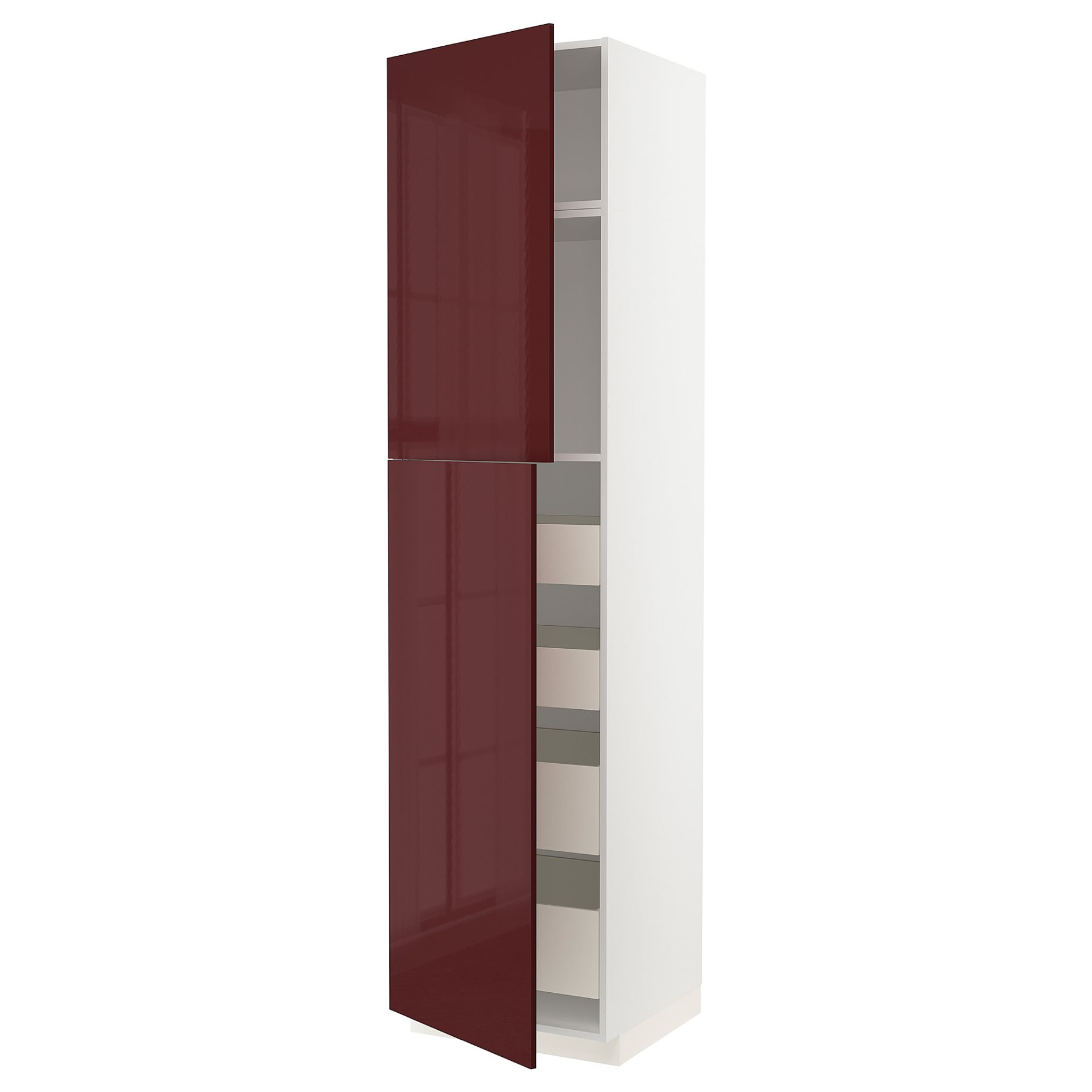 METOD/MAXIMERA, ψηλό ντουλάπι με 2 πόρτες/4 συρτάρια, 60x60x240 cm, 894.660.81