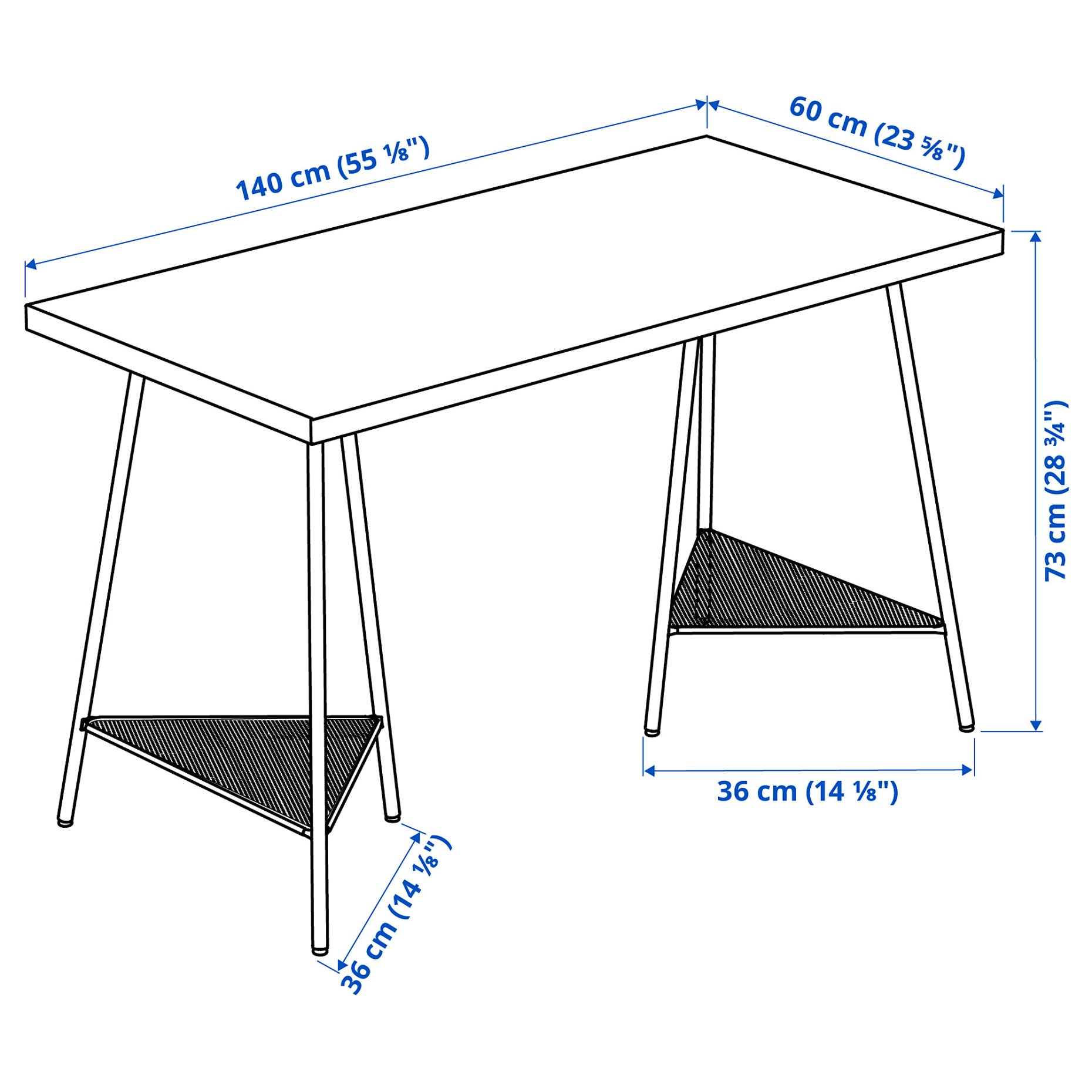 MALSKYTT/TILLSLAG, desk, 140x60 cm, 894.783.24