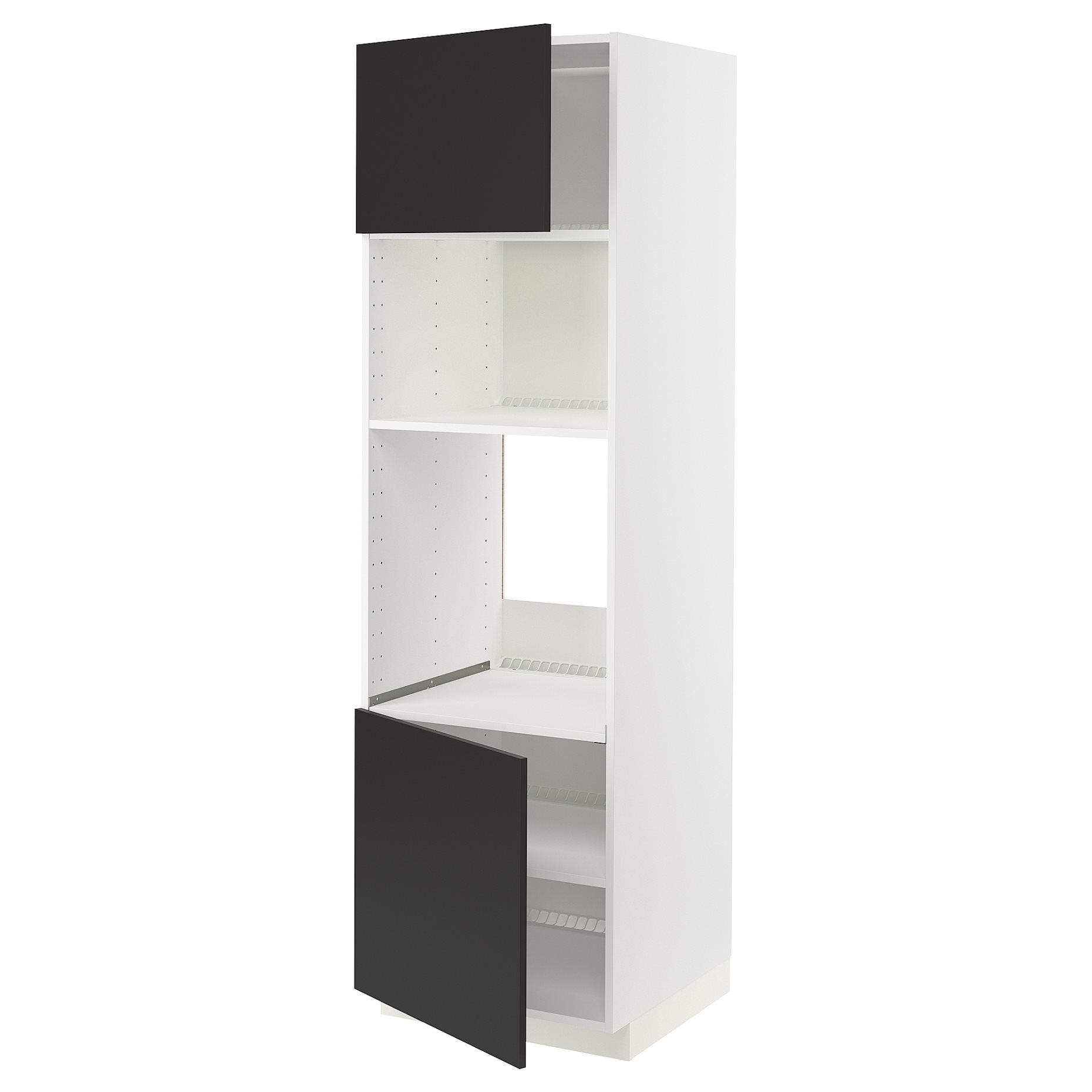 METOD, high cabinet for oven/microwave with 2 doors/shelves, 60x60x200 cm, 894.986.66