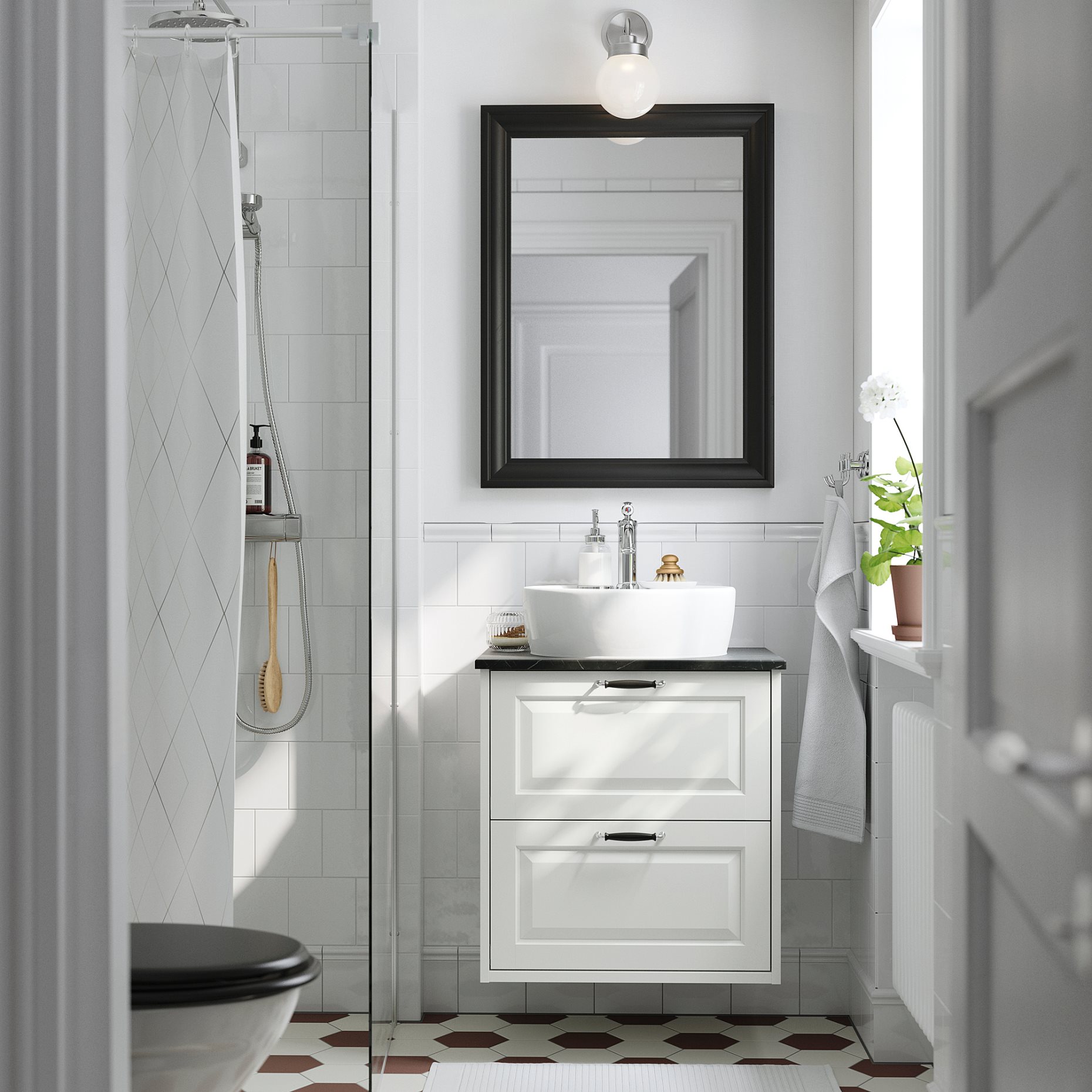 TANNFORSEN/TORNVIKEN, wash-stand with drawers/wash-basin/tap, 62x49x79 cm, 895.215.58