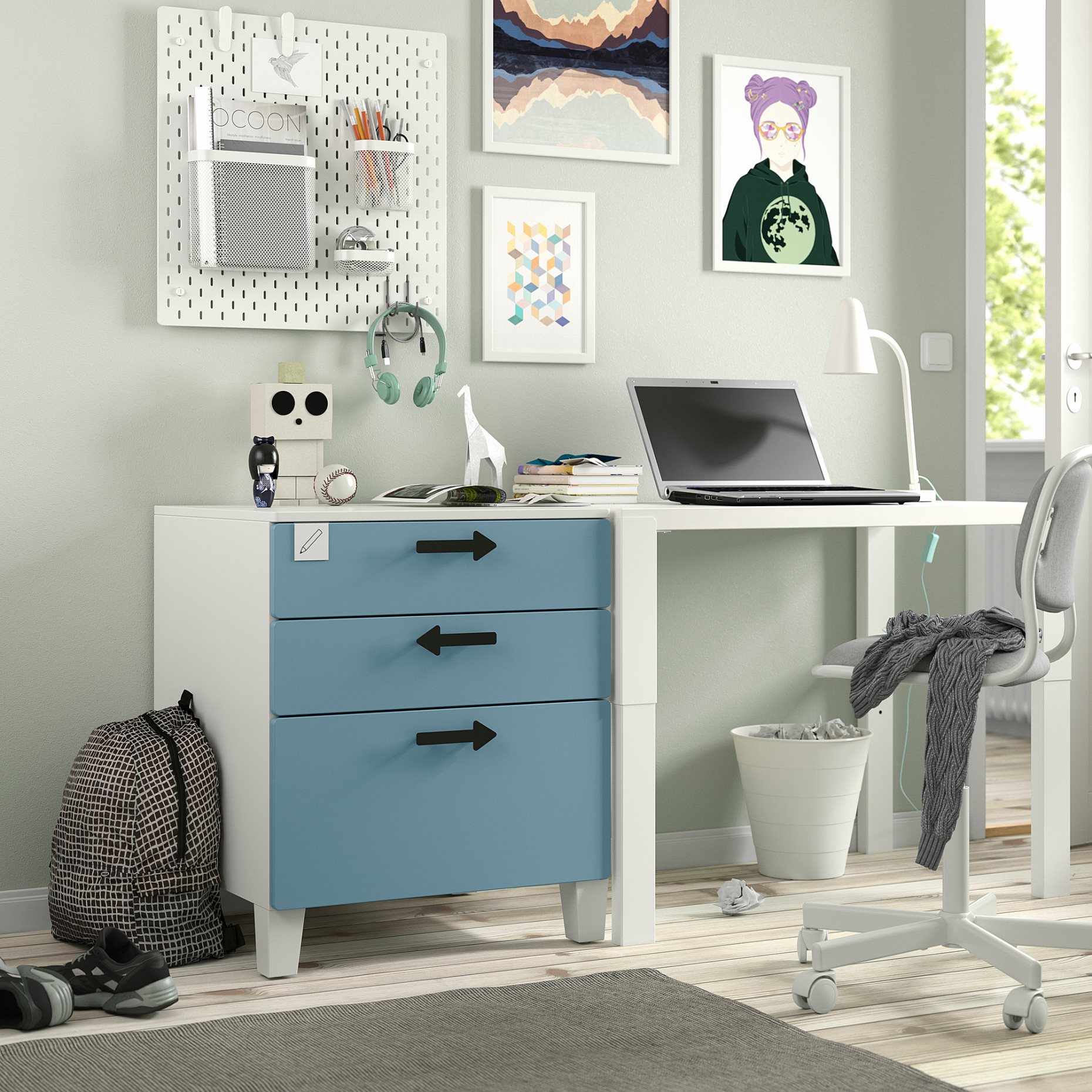 SMASTAD/PLATSA, chest of 3 drawers, 60x57x63 cm, 895.429.28