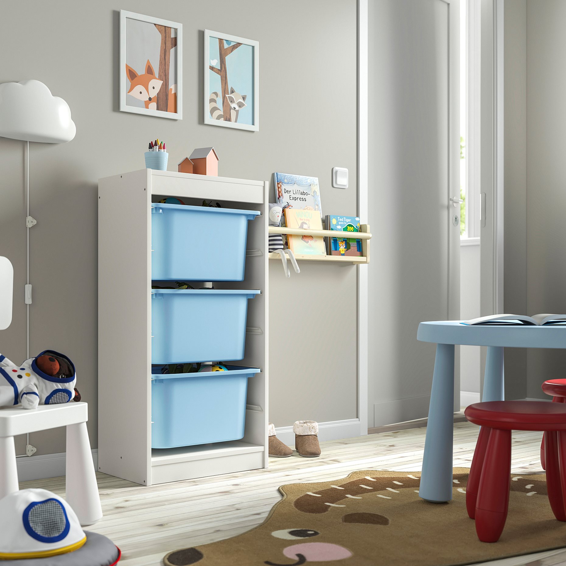 TROFAST, σύνθεση αποθήκευσης με κουτιά, 46x30x94 cm, 895.751.98