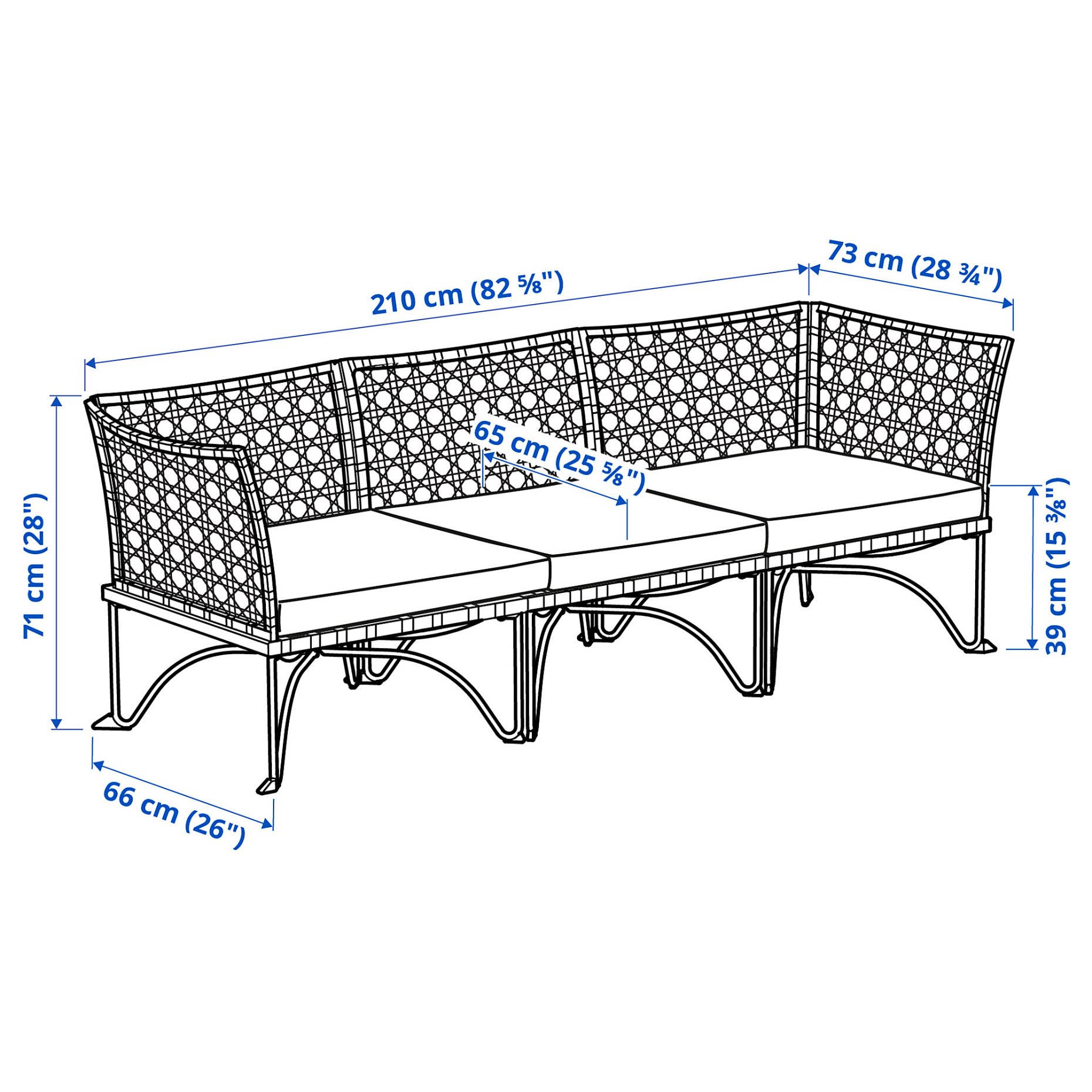JUTHOLMEN, 3-seat modular sofa, outdoor, 895.782.34