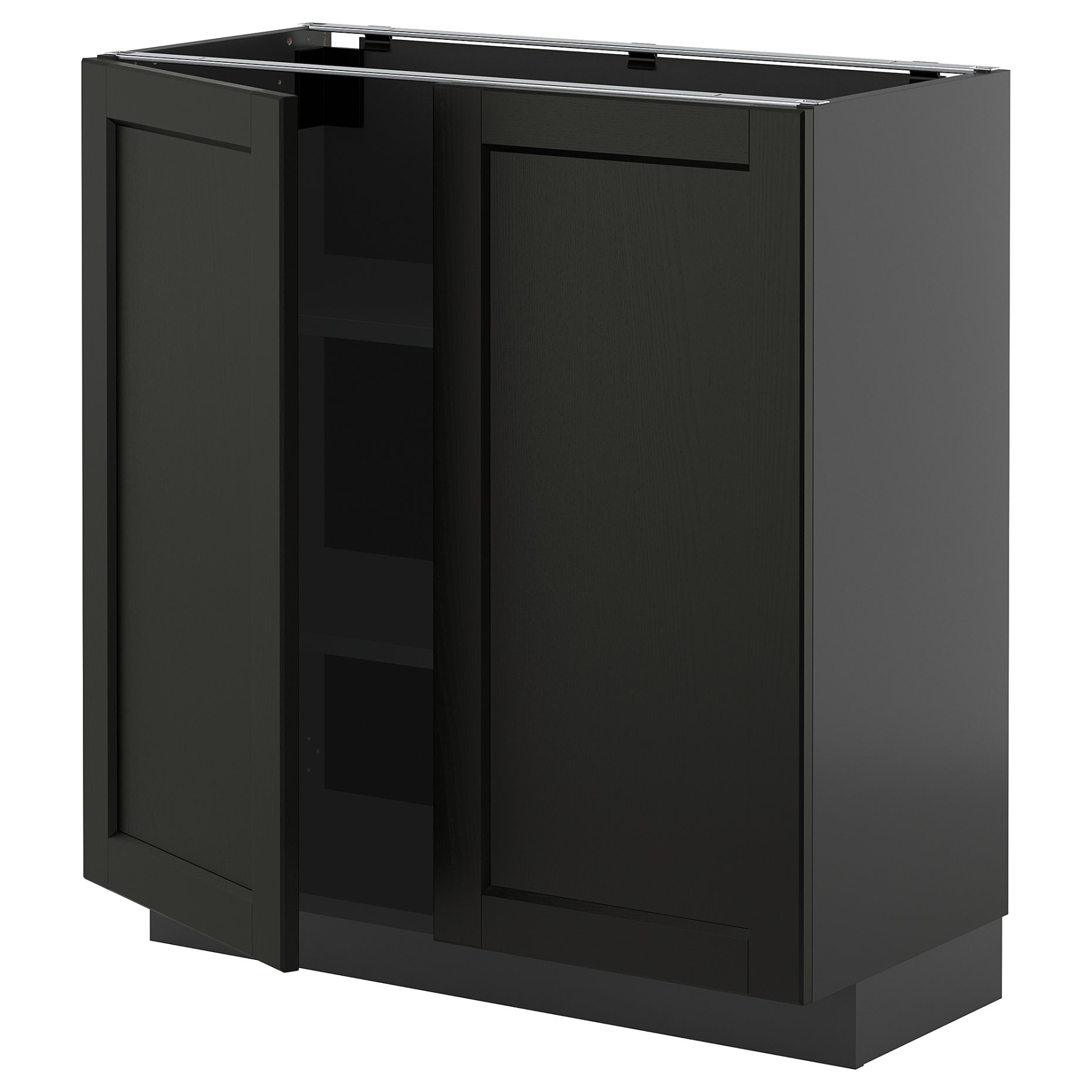 METOD, base cabinet with shelves/2 doors, 80x37 cm, 895.879.07