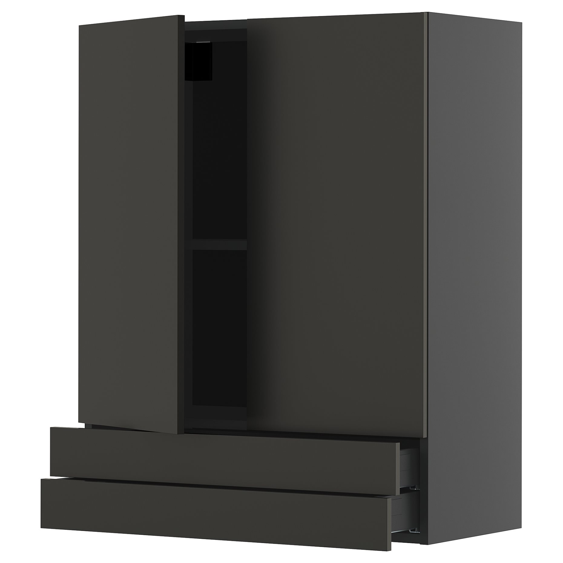 METOD/KNIVSHULT, ντουλάπι τοίχου με 2 πόρτες/2 συρτάρια, 80x100 cm, 895.885.15