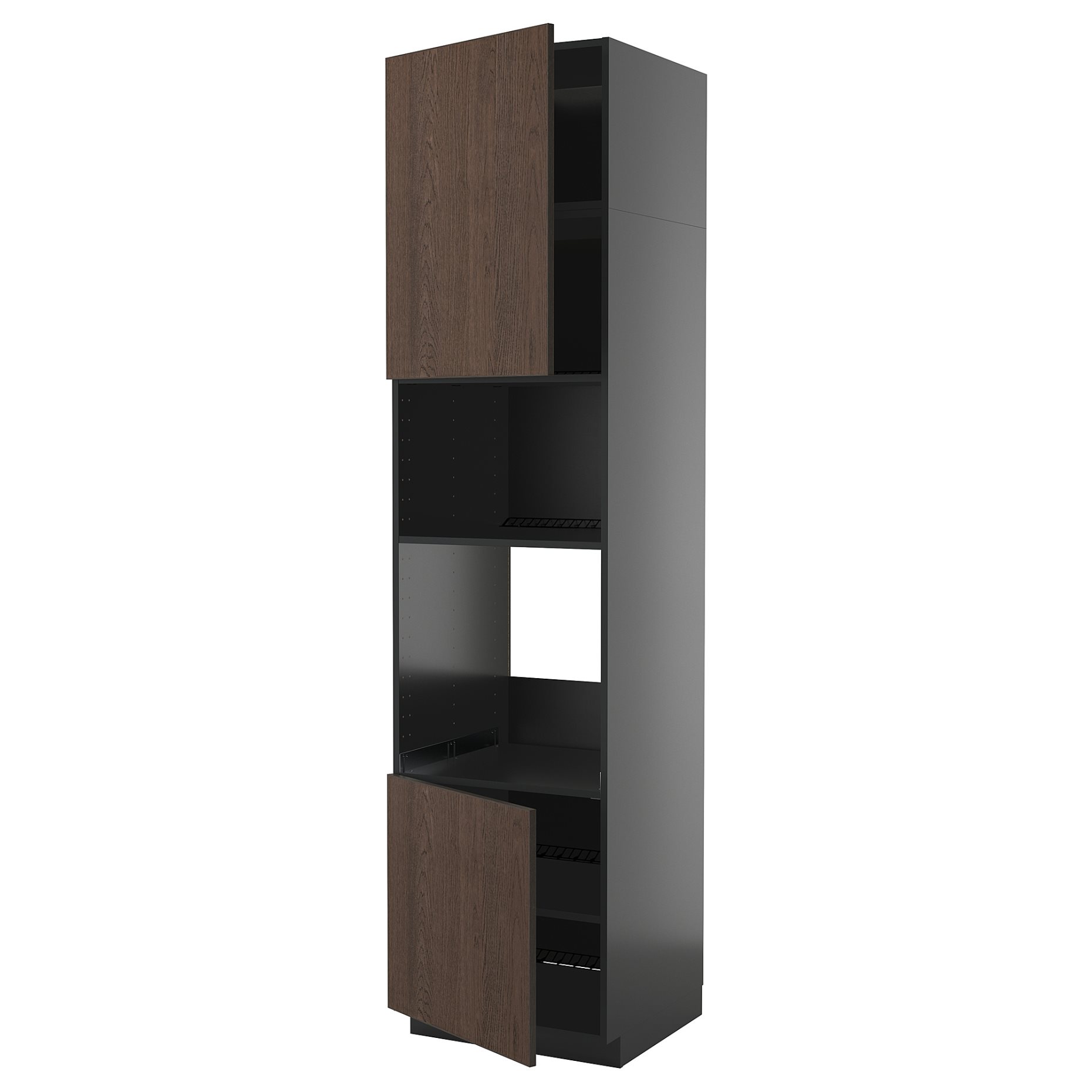 METOD, ψηλό ντουλάπι για φούρνο/μικροκυμάτων με 2 πόρτες/ράφια, 60x60x240 cm, 895.888.84