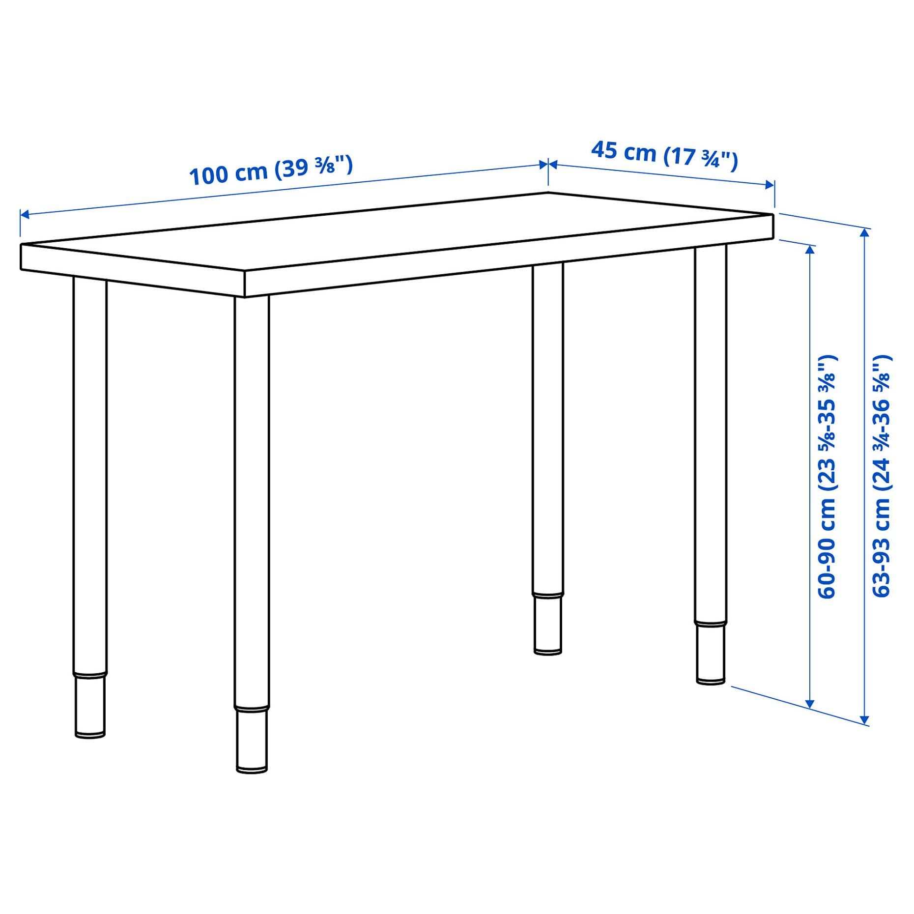 LINNMON/OLOV, desk, 100x45 cm, 895.902.07