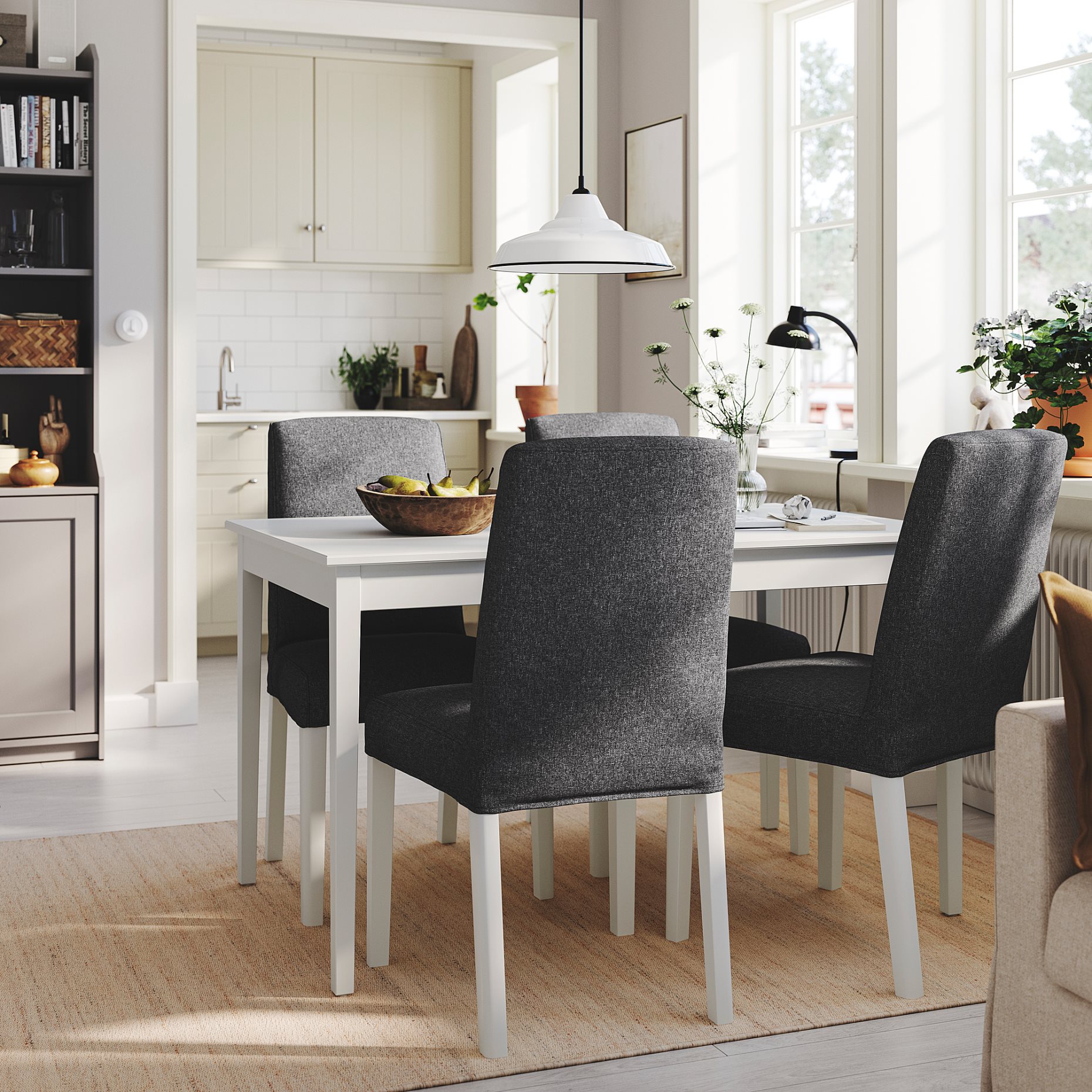 NÄSINGE/BERGMUN, table and 4 chairs, 130x80 cm, 895.969.35