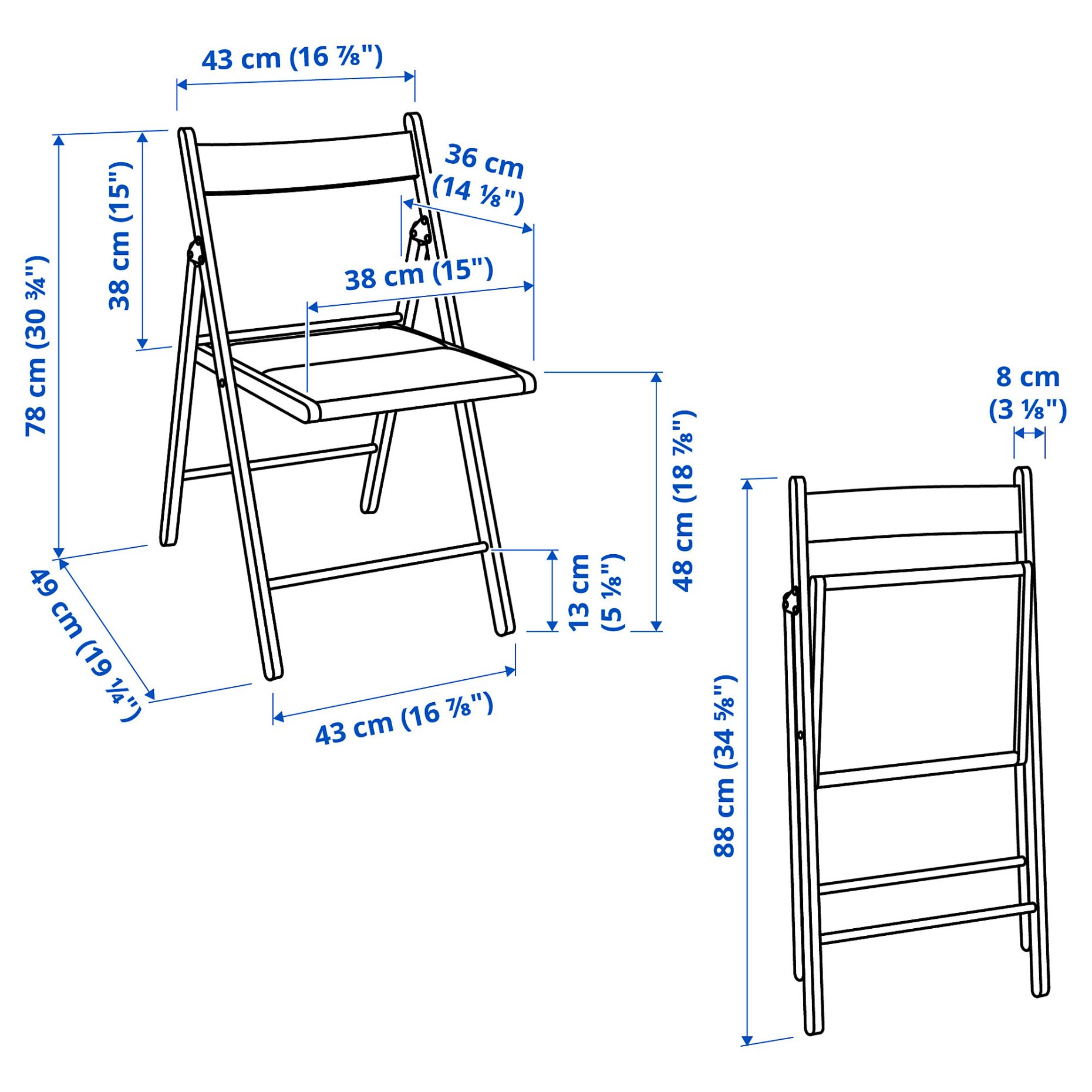 NÄSINGE/FRÖSVI, gateleg table and 2 folding chairs, 48/104/159x85 cm, 895.969.97