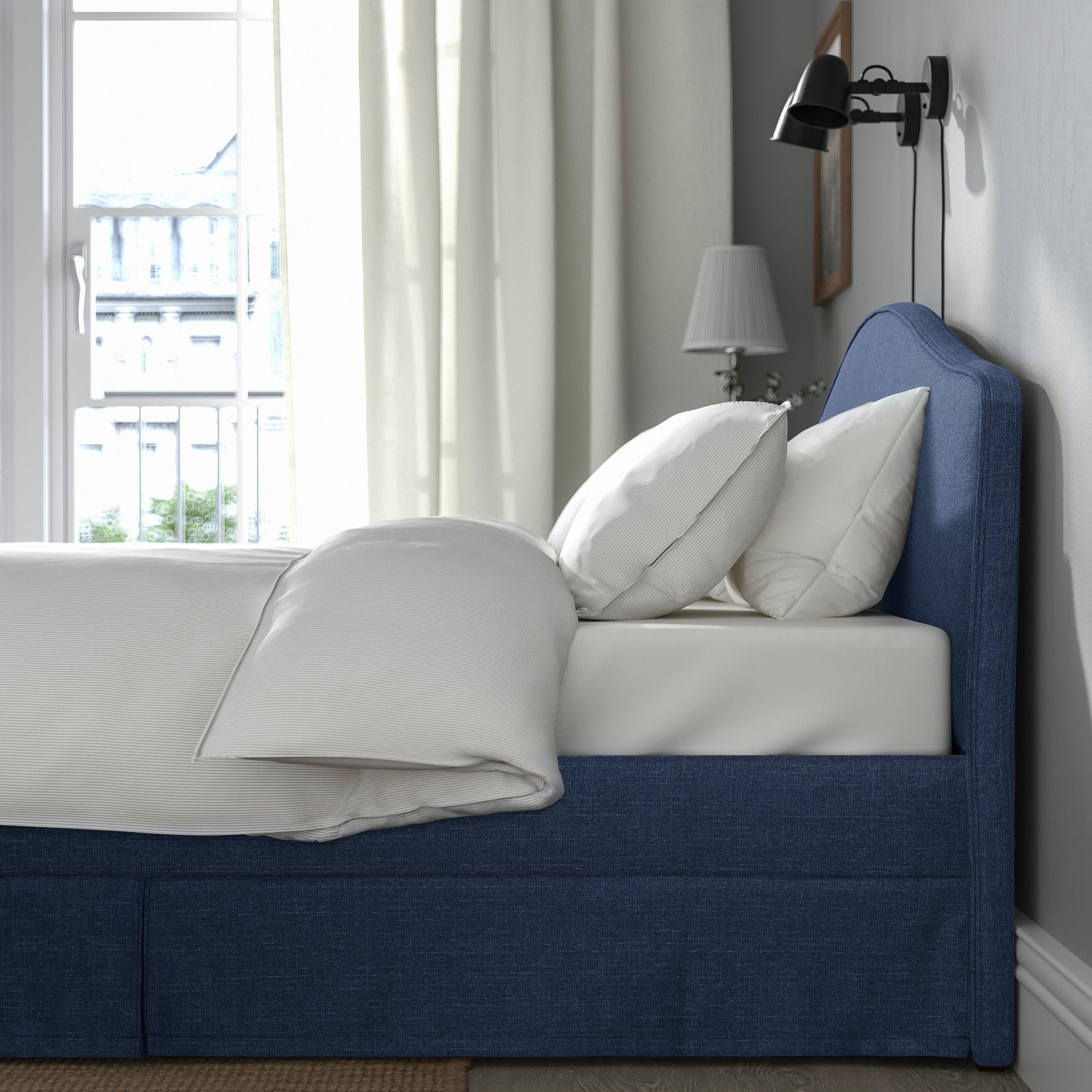RAMNEFJALL, upholstered bed frame, 140x200 cm, 896.074.82