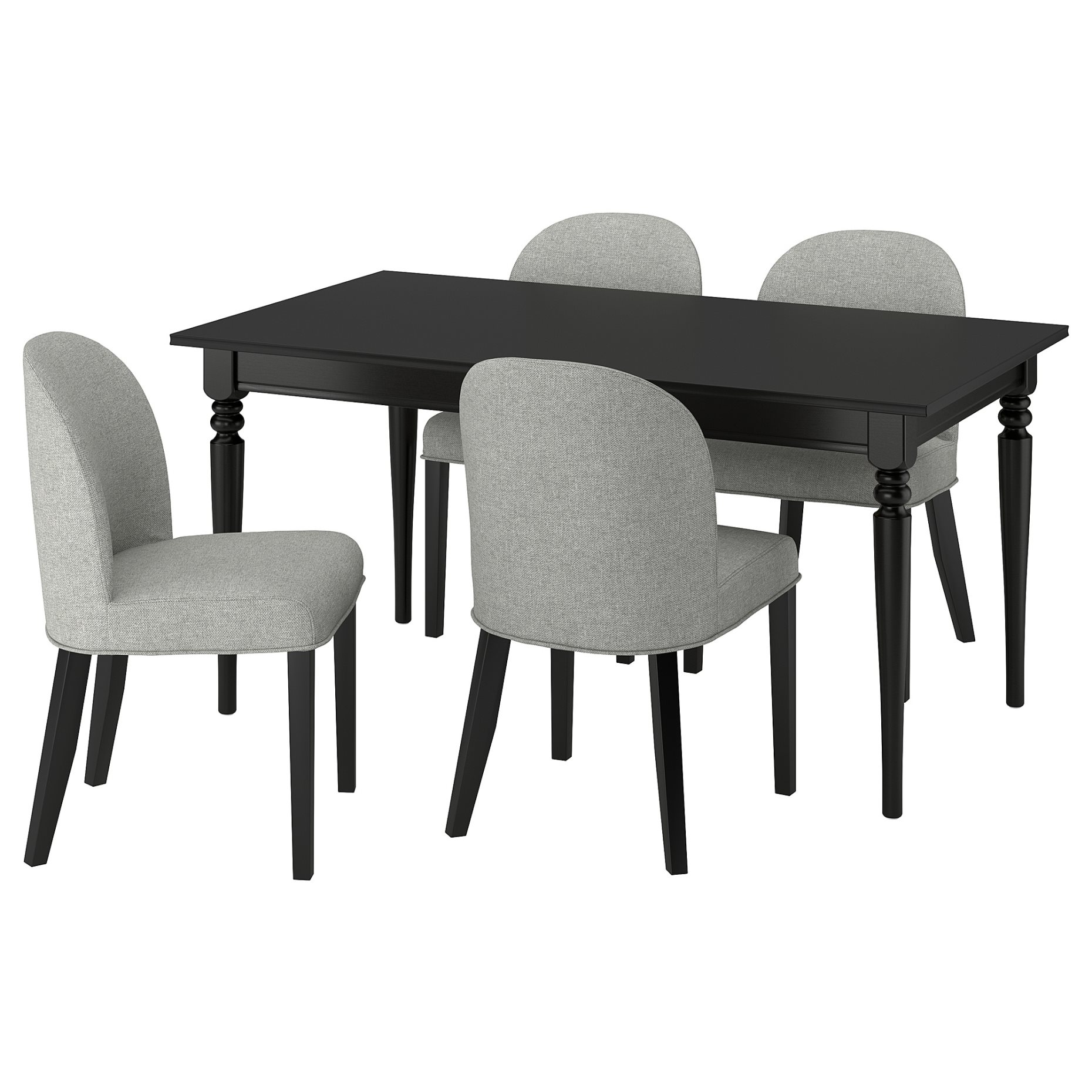 ROSENTORP, table and 4 chairs, 155/215x87 cm, 896.101.30