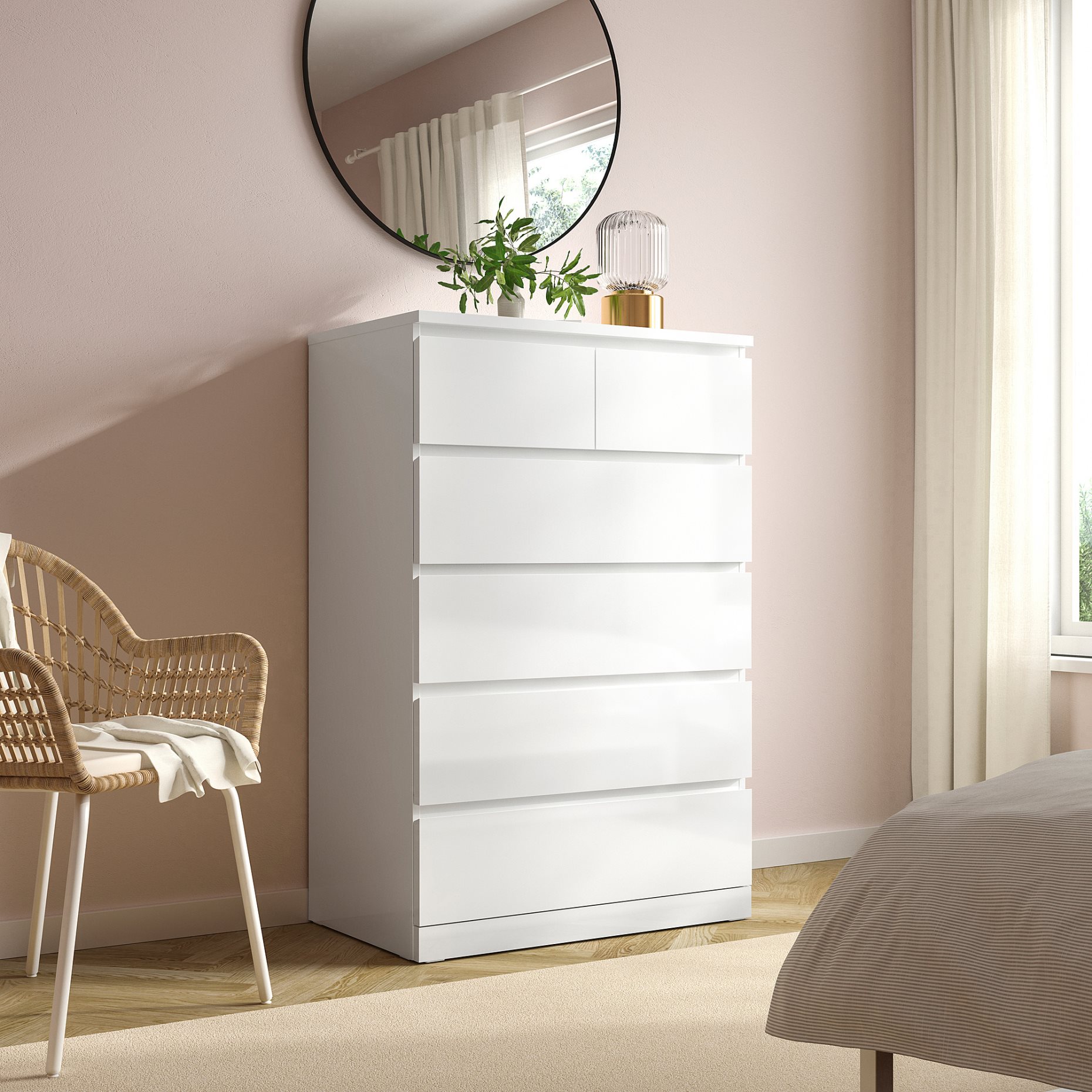 MALM, chest of 6 drawers/high-gloss, 80x123 cm, 904.811.70
