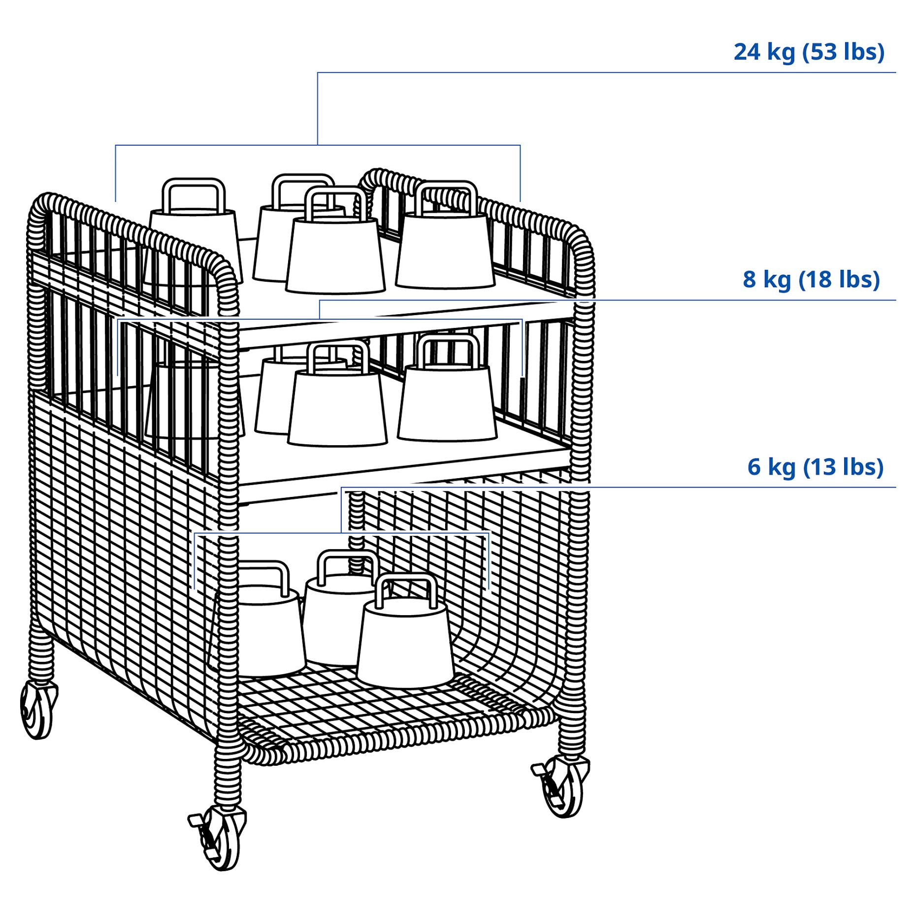 FRYKSAS, μονάδα αποθήκευσης με ροδάκια, 37x53 cm, 905.741.74