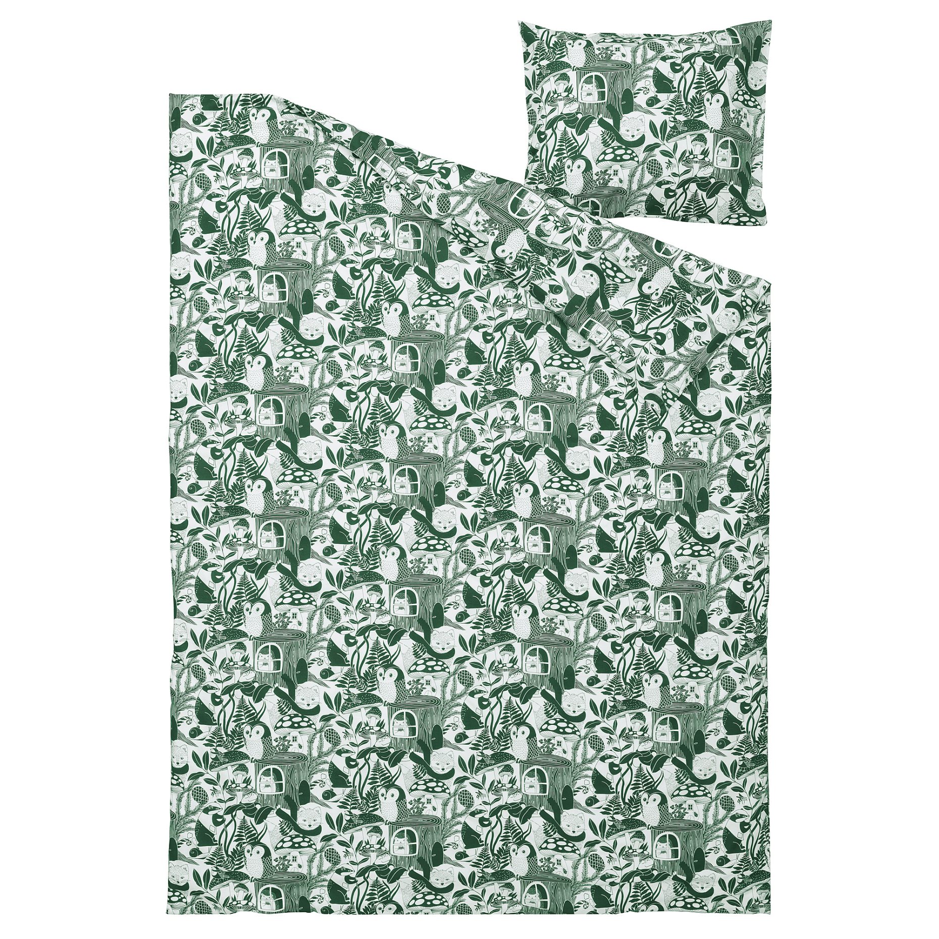 SKOGSDUVA, duvet cover and pillowcase/forest pattern, 150x200/50x60 cm, 905.768.04