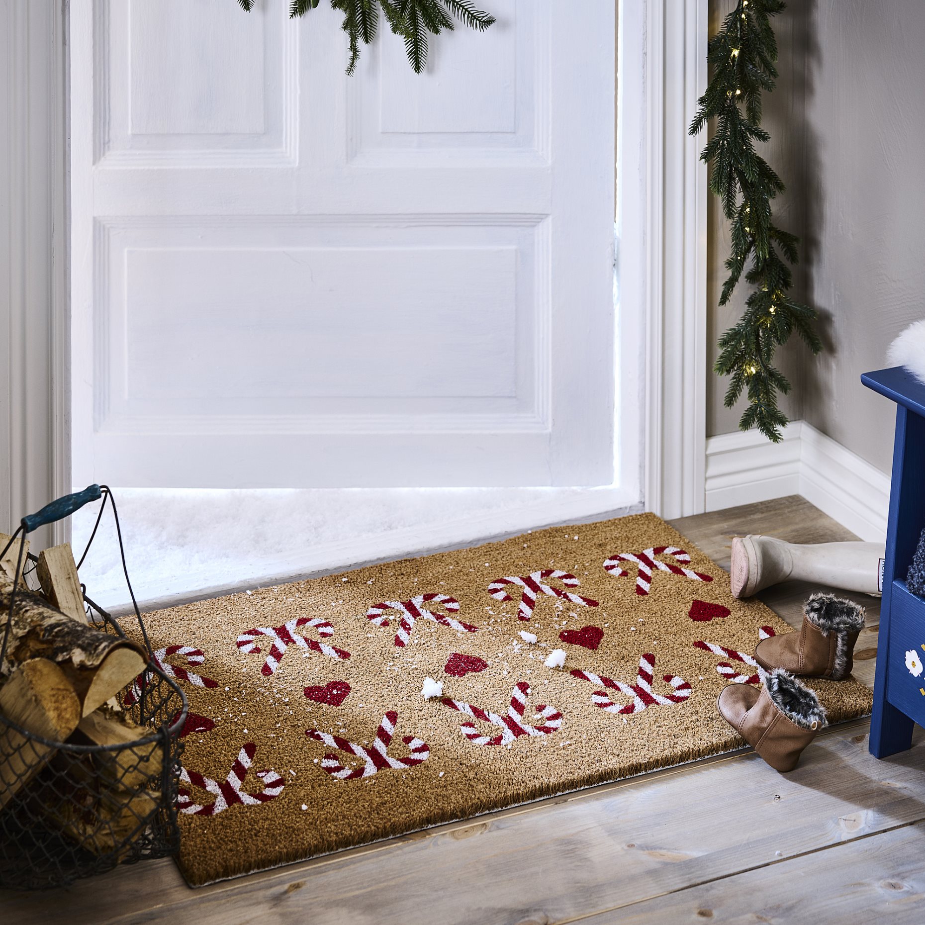 VINTERFINT, χαλάκι εισόδου/μοτίβο καρδιά, 60x90 cm, 905.815.70