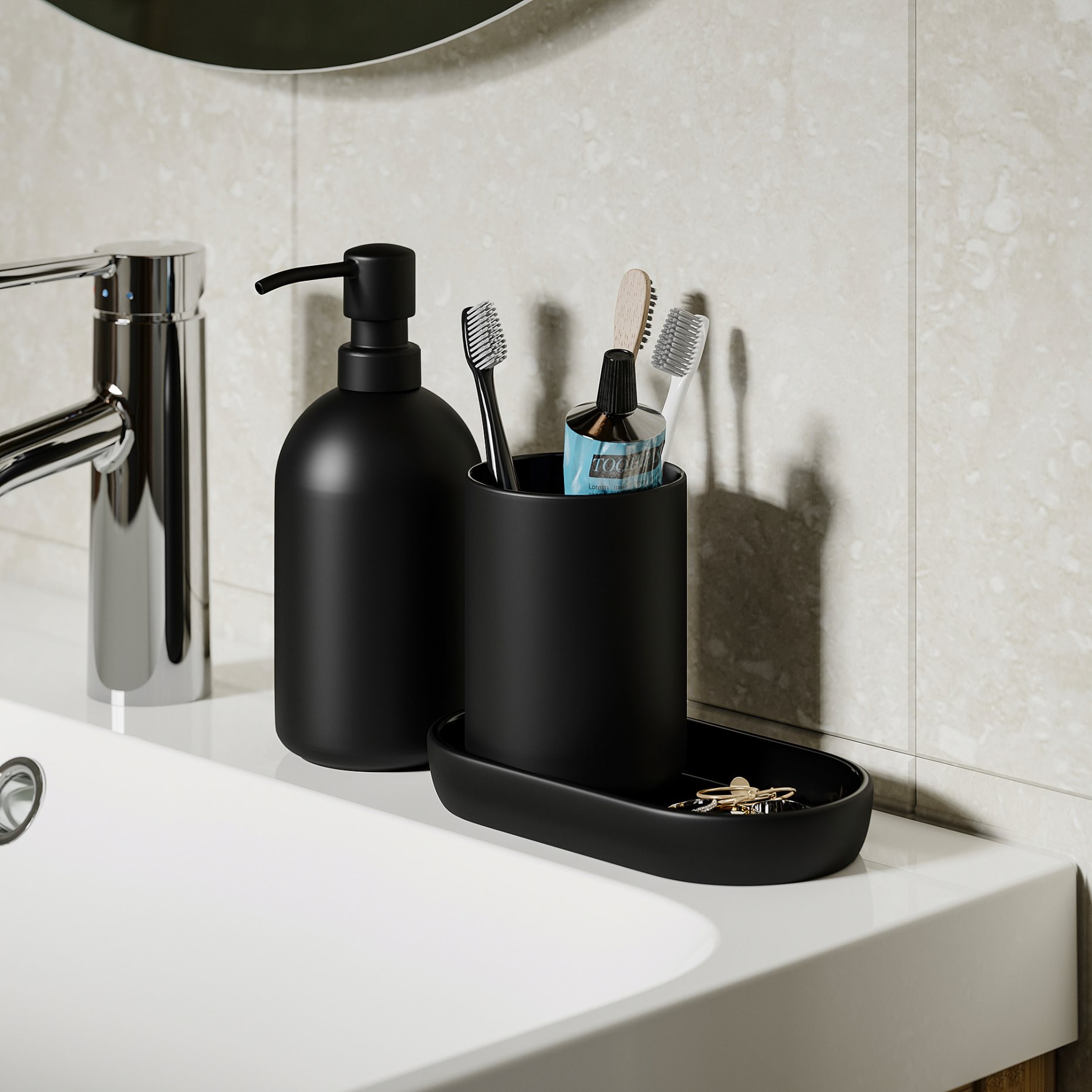 GANSJÖN, 3-piece bathroom set, 905.870.39