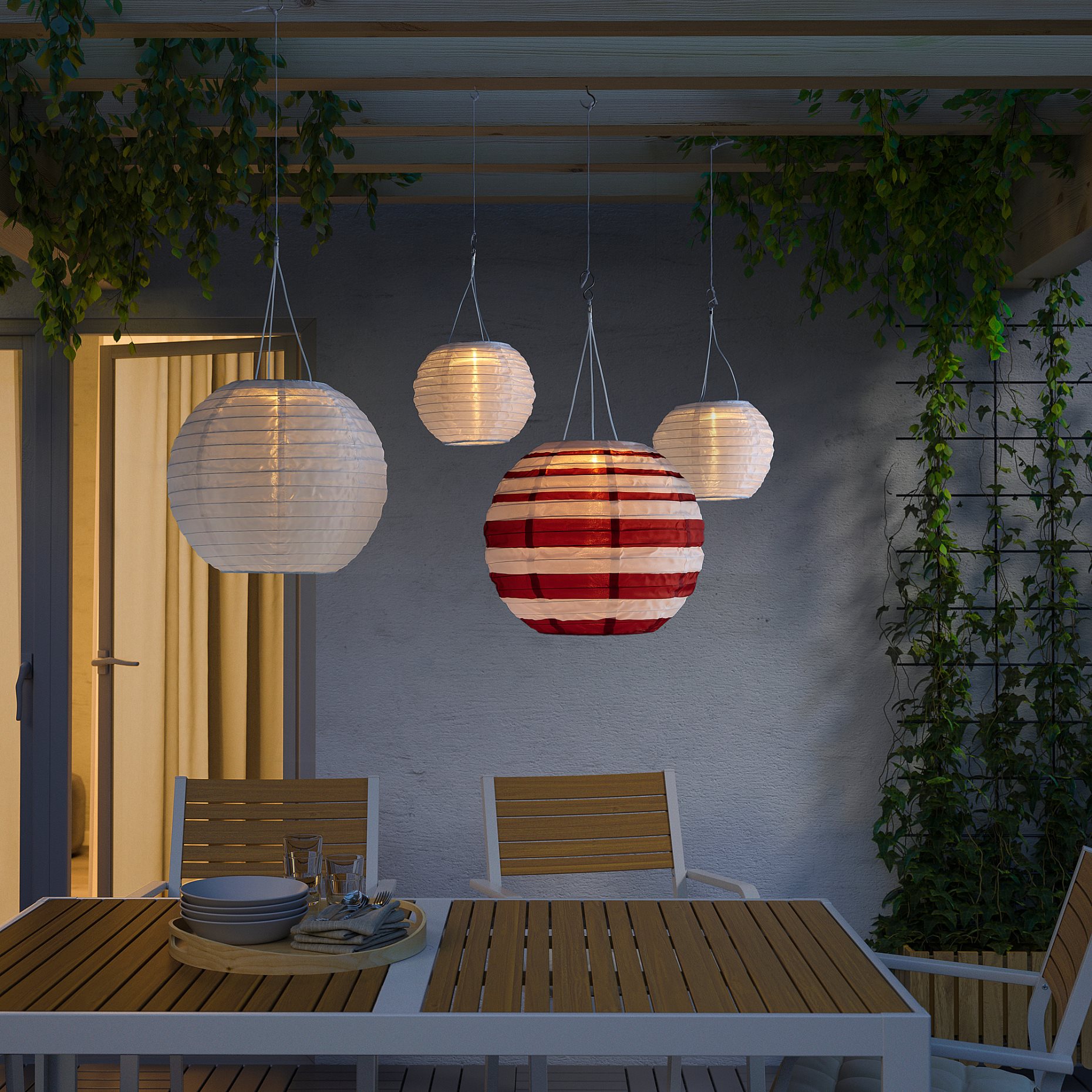 SOLVINDEN, solar-powered pendant lamp with built in LED light source/outdoor, 30 cm, 905.934.98
