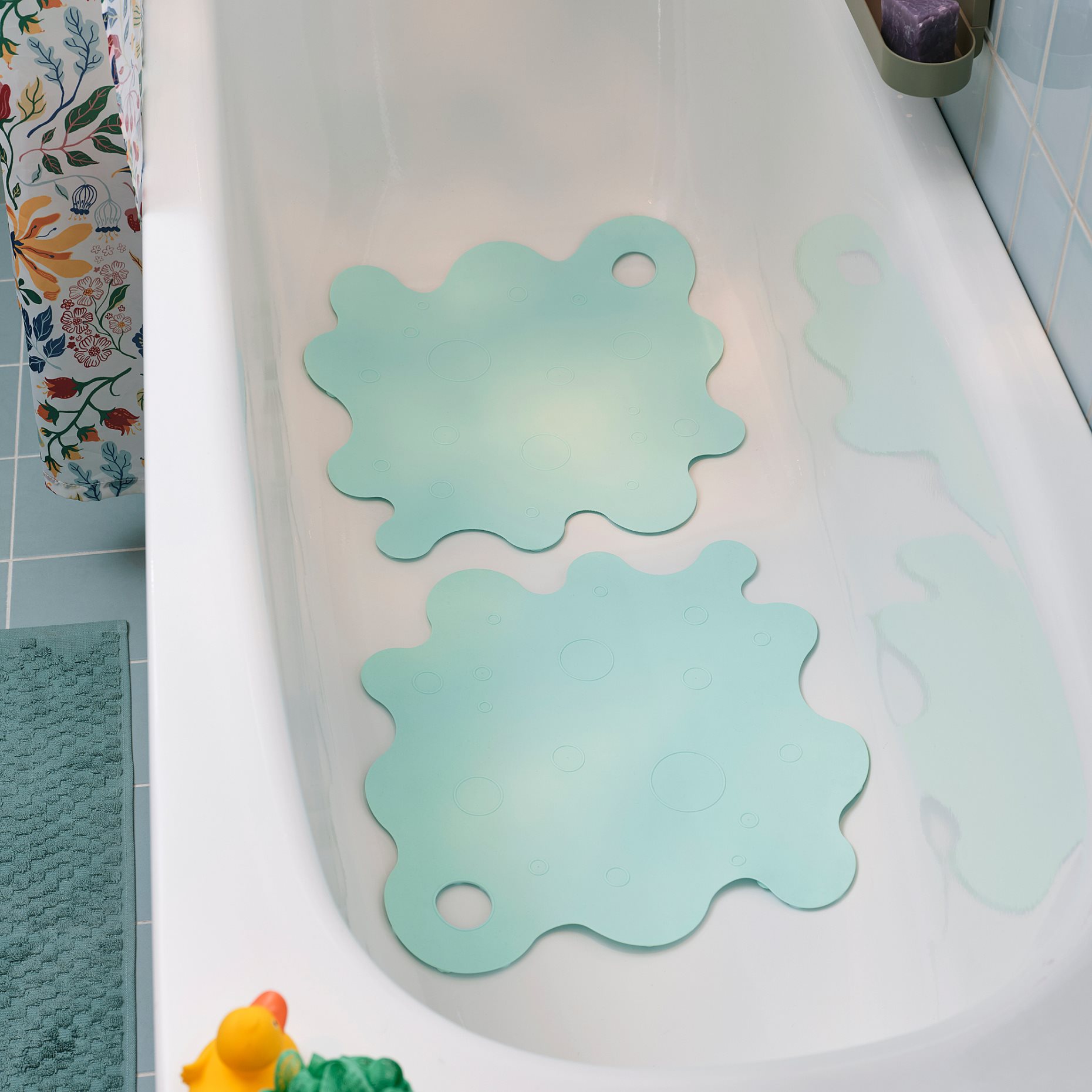 TRAMPSJÖN, bathtub mat/2 pack, 43x43 cm, 906.006.63