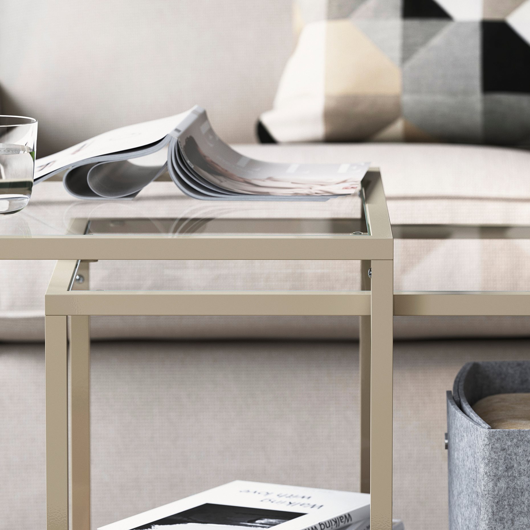 VITTSJÖ, τραπέζια ζιγκόν, σετ 2 τεμ. 90x50 cm, 906.043.50