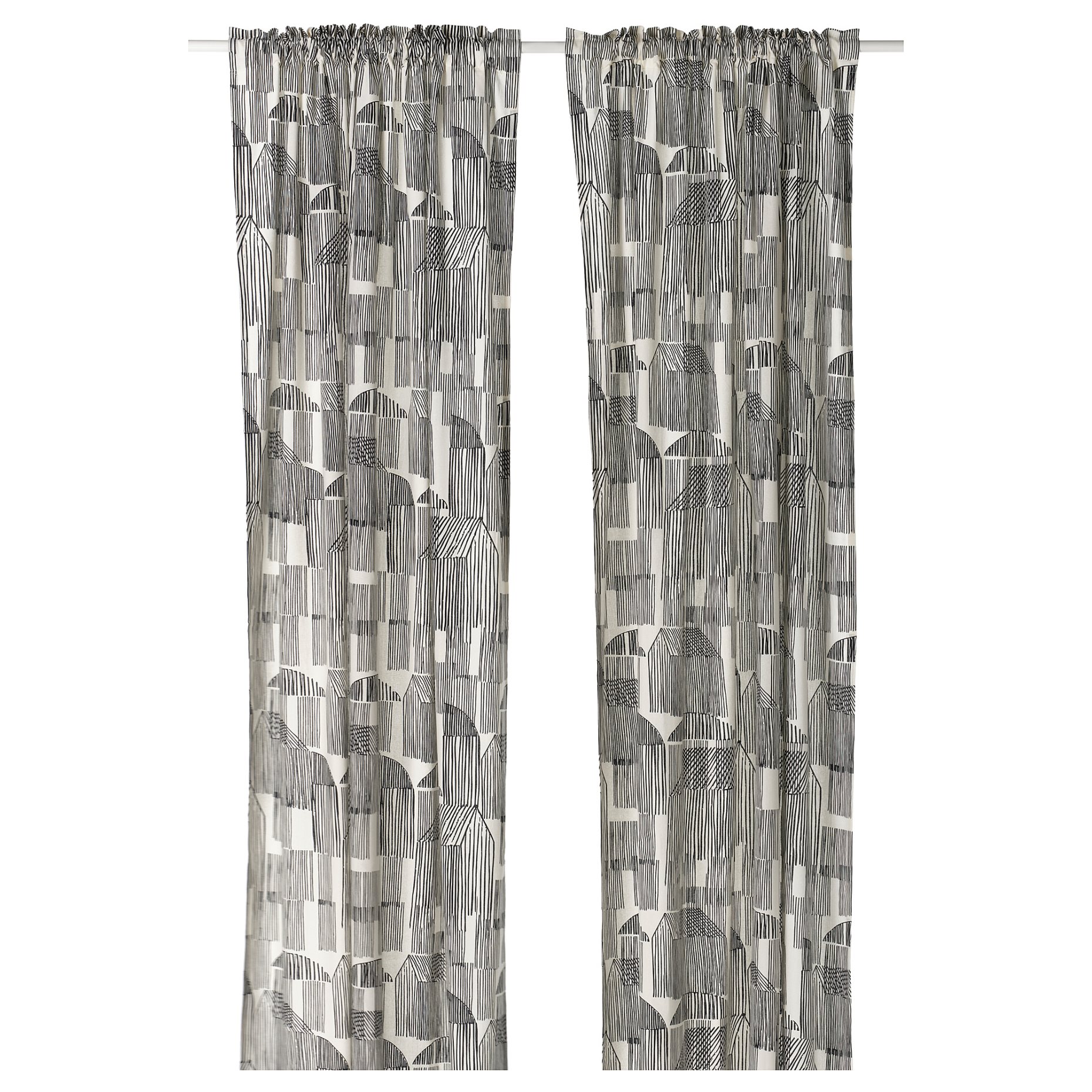 TEMPELFLY, curtains with heading tape/1 pair, 145x300 cm, 906.078.67