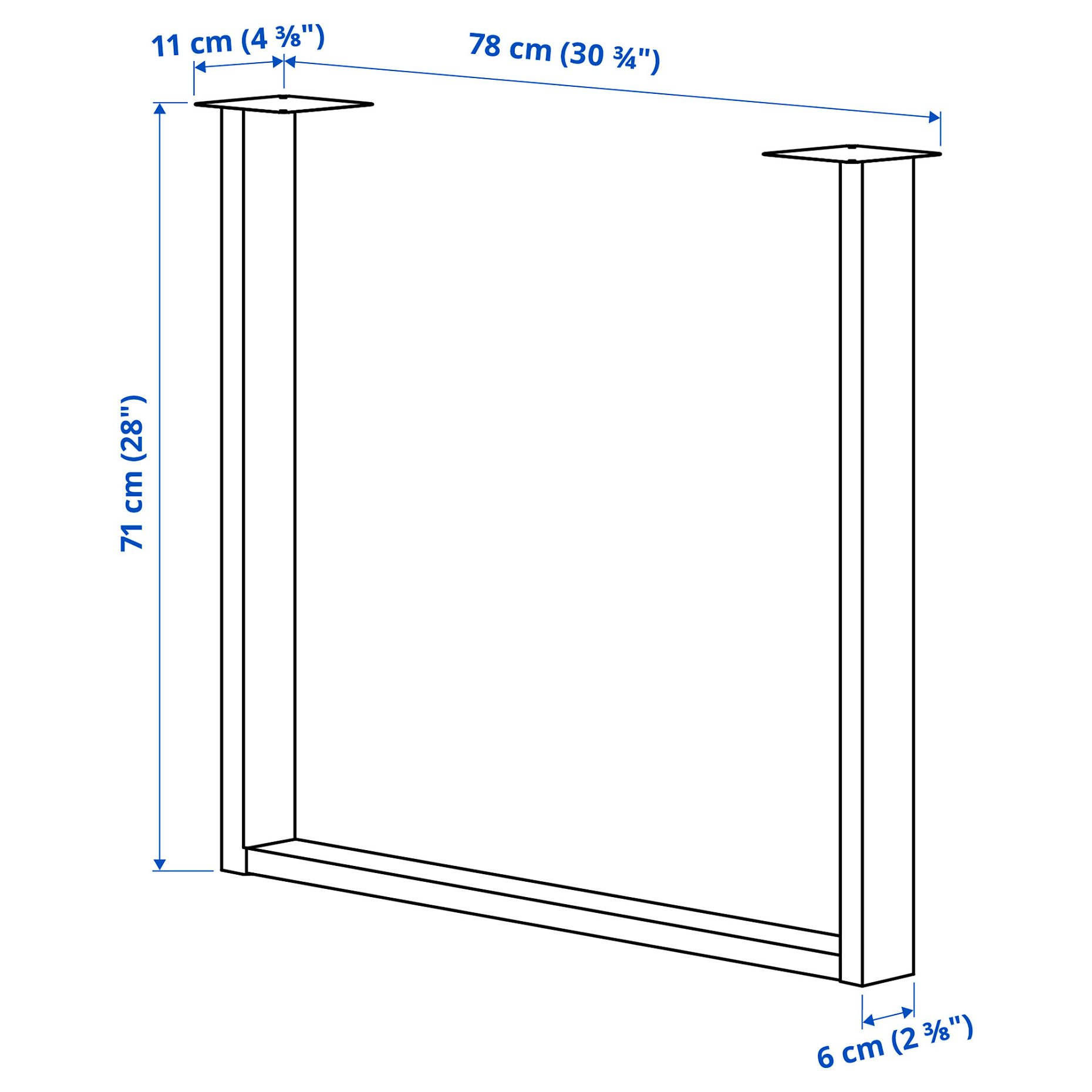 SKÅLSTA, πόδι τραπεζιού σχήμα Π, 2 τεμ., 906.118.50