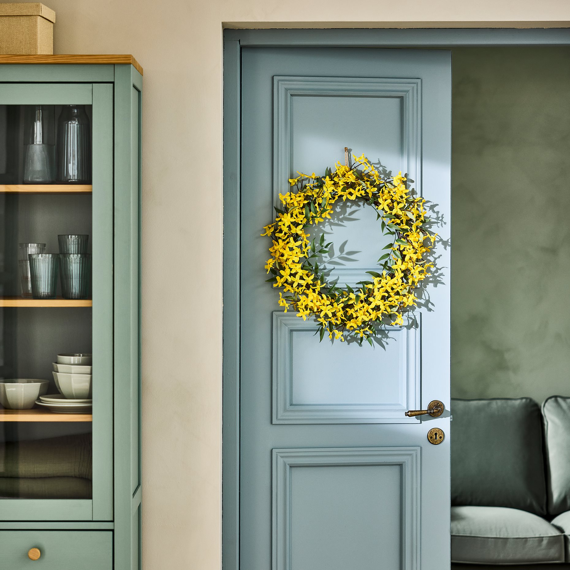 SMYCKA, στεφάνι εσωτερικού/εξωτερικού χώρου/φορσύθια, 50 cm, 906.133.59