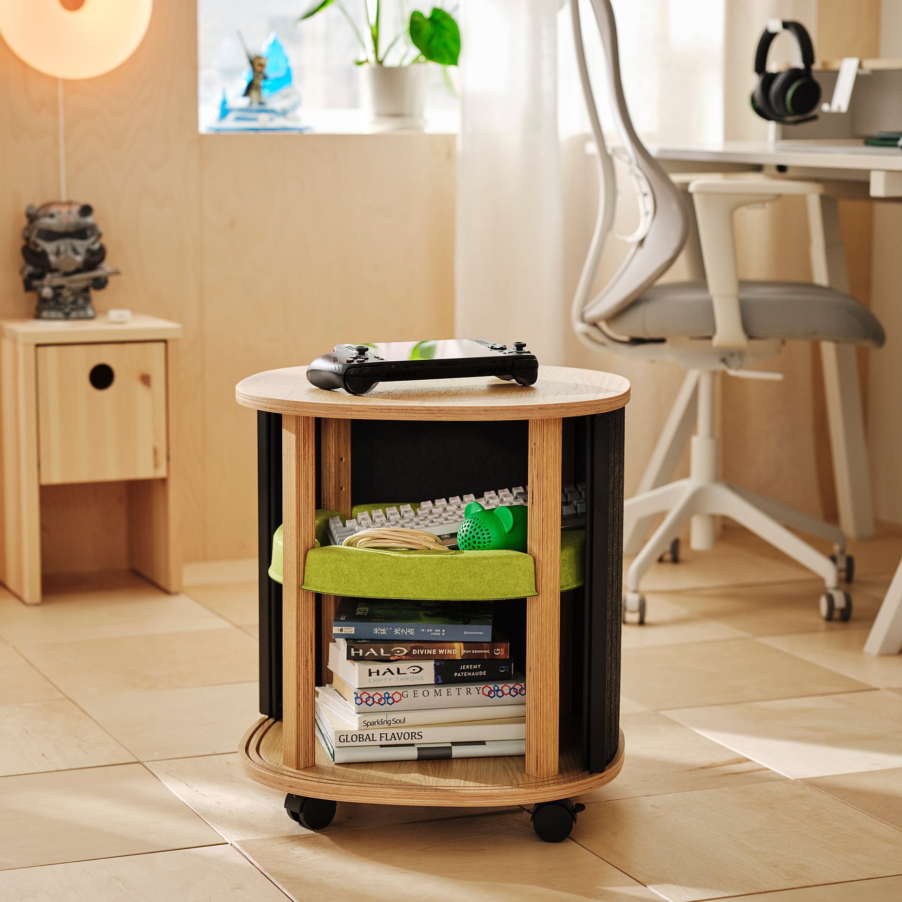 YXSTABY, gaming side table on castors, 906.200.05