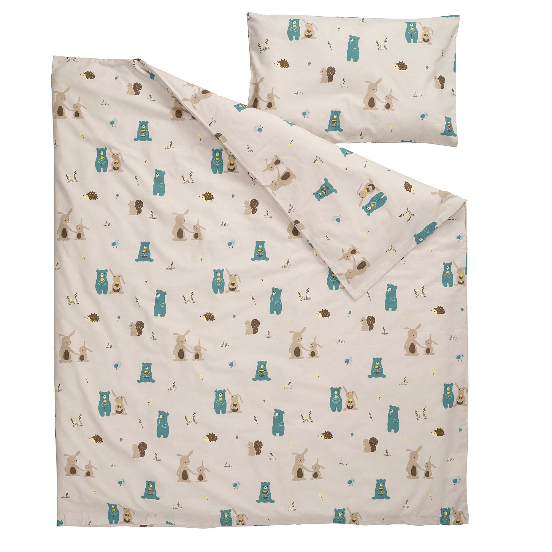 LEN, duvet cover 1 pillowcase for cot, 110x125/35x55 cm, 906.288.17