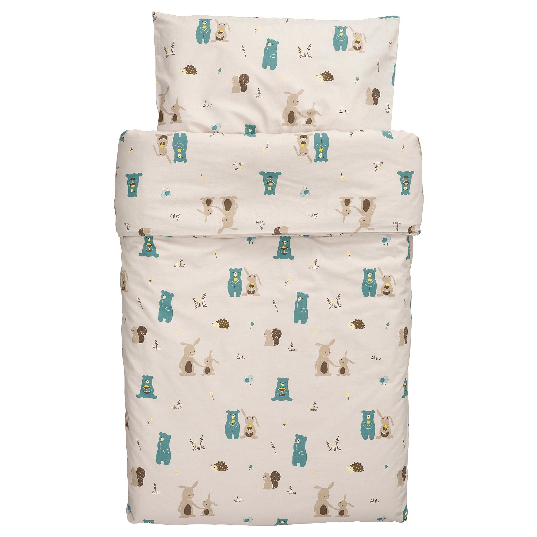LEN, duvet cover 1 pillowcase for cot, 110x125/35x55 cm, 906.288.17