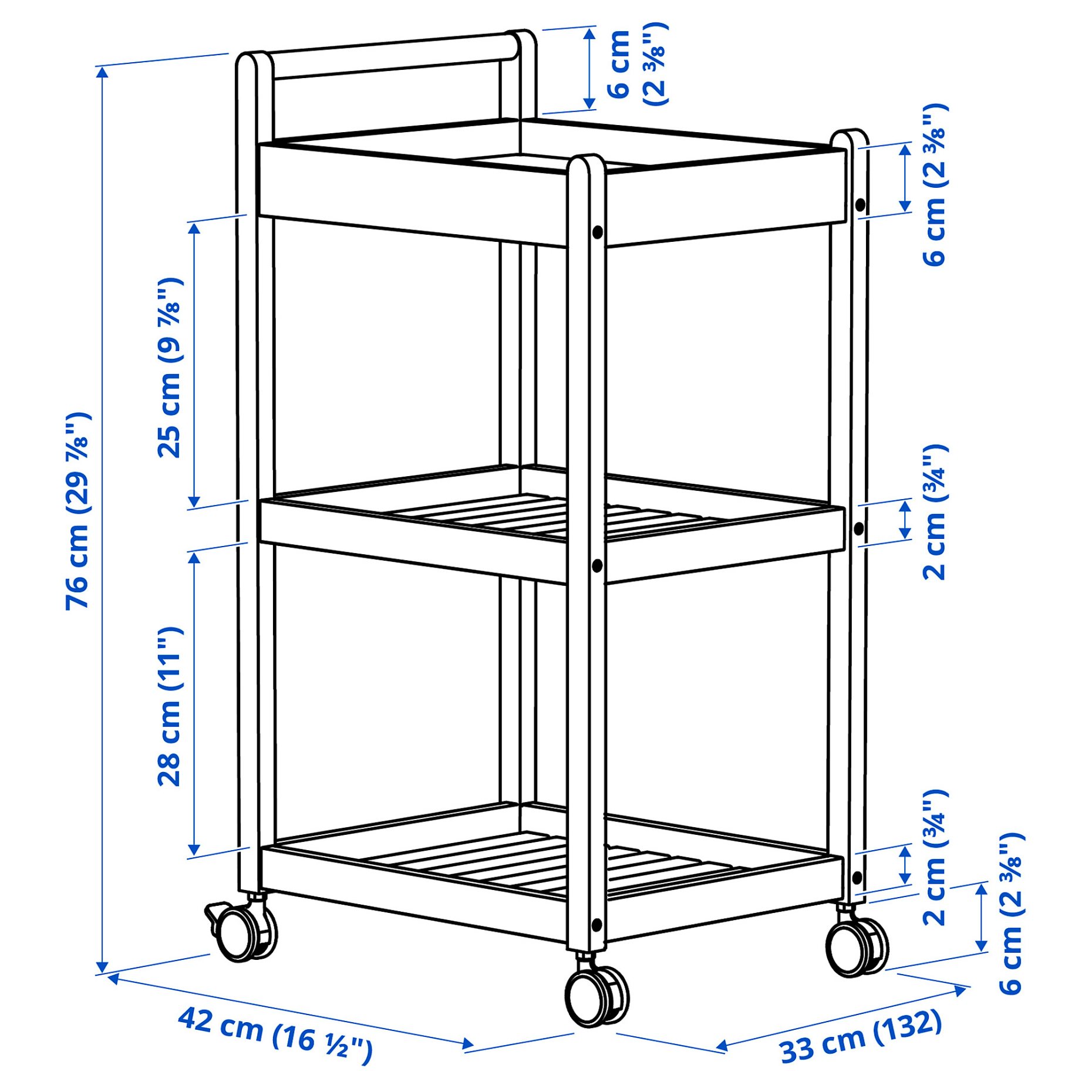 STEGESUND, trolley, 42x33x76 cm, 906.320.13