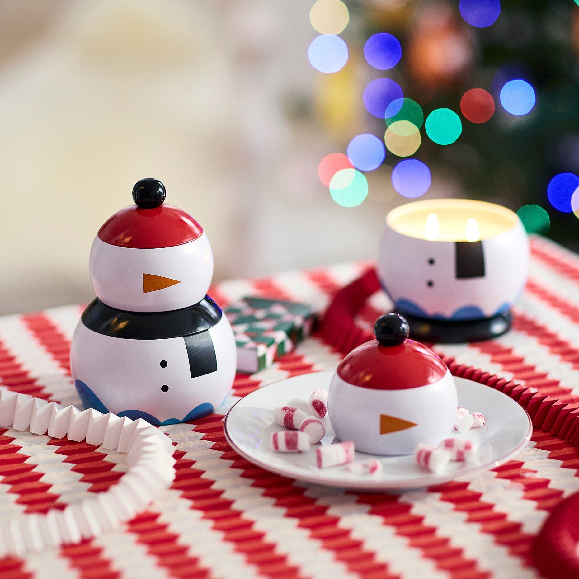 VINTERFINT, scented candle in tin/candy cane, set of 2, 906.359.50