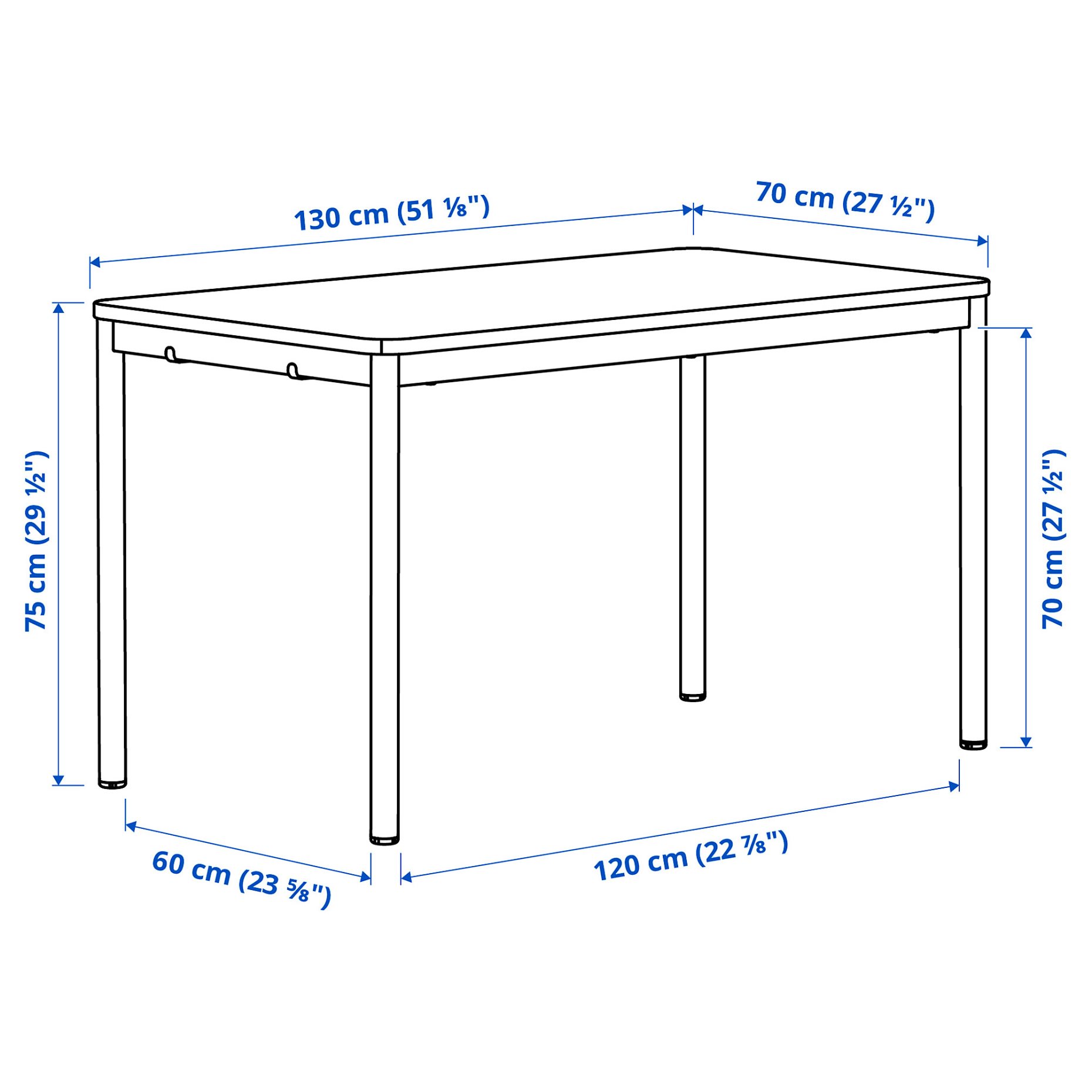 TOMMARYD, table, 130x70 cm, 993.048.04