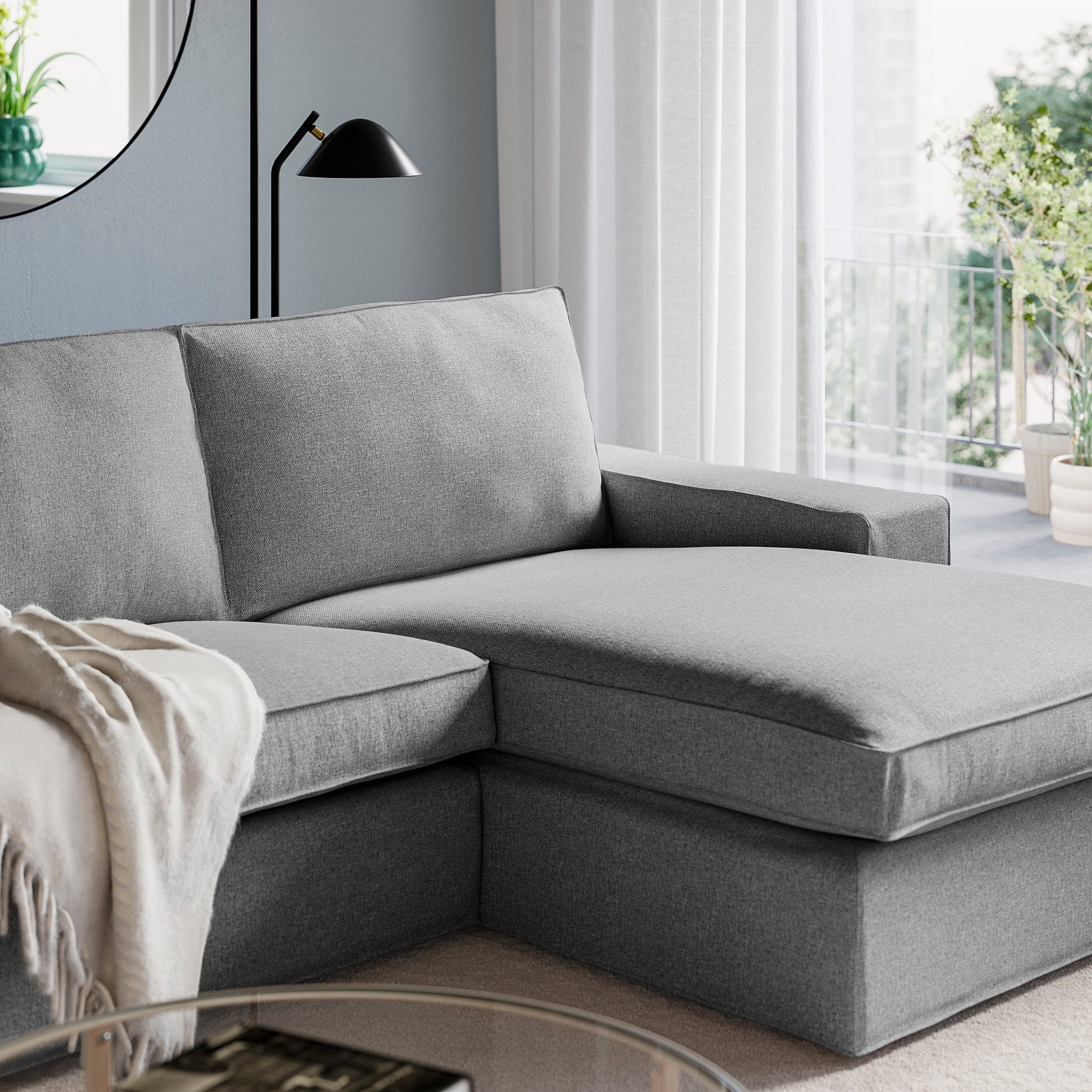 KIVIK, 3-seat sofa with chaise longue, 994.405.90